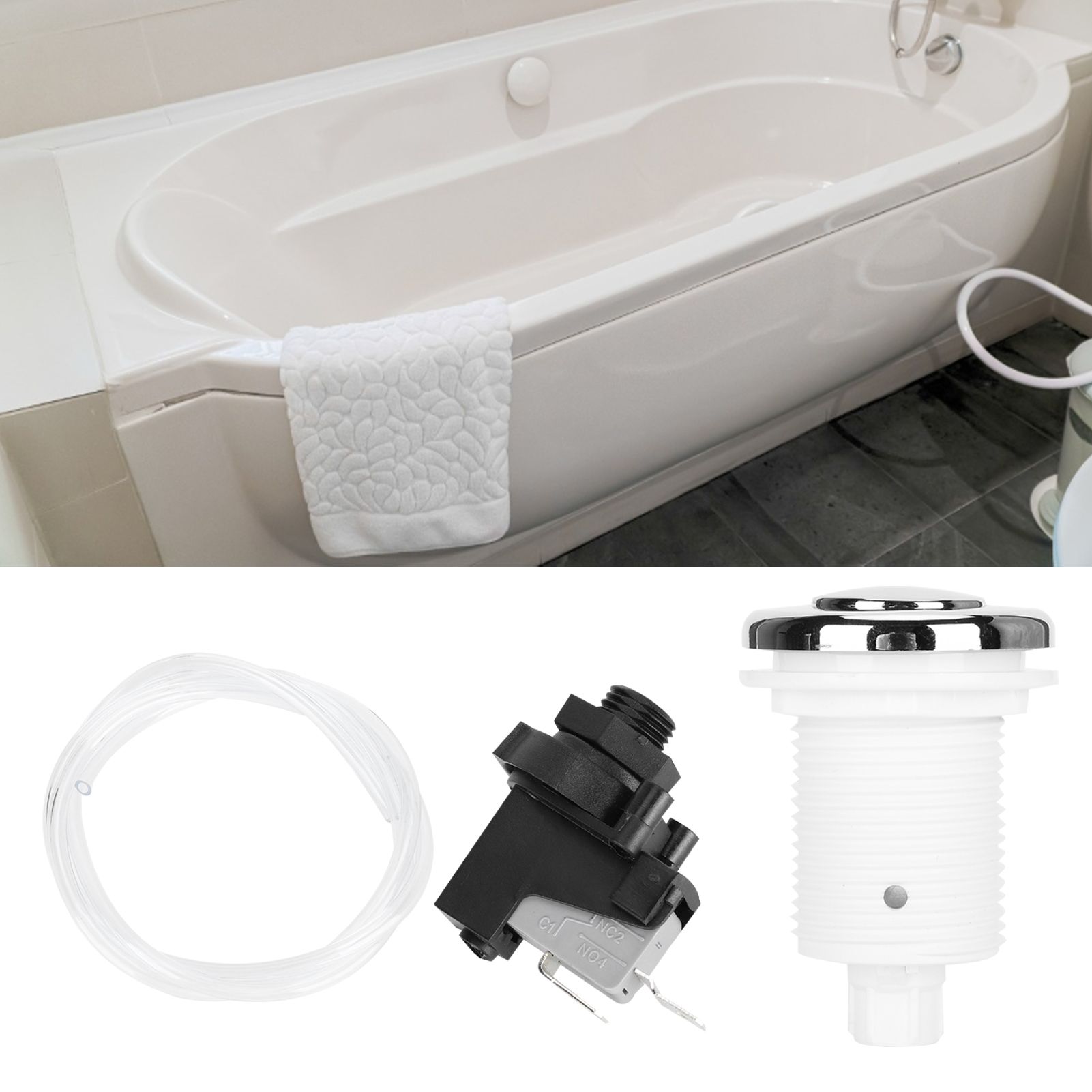 250V Spa Pool On Off Push Air Button Switch Set Pneumatic Switch Bath Tubing view 9