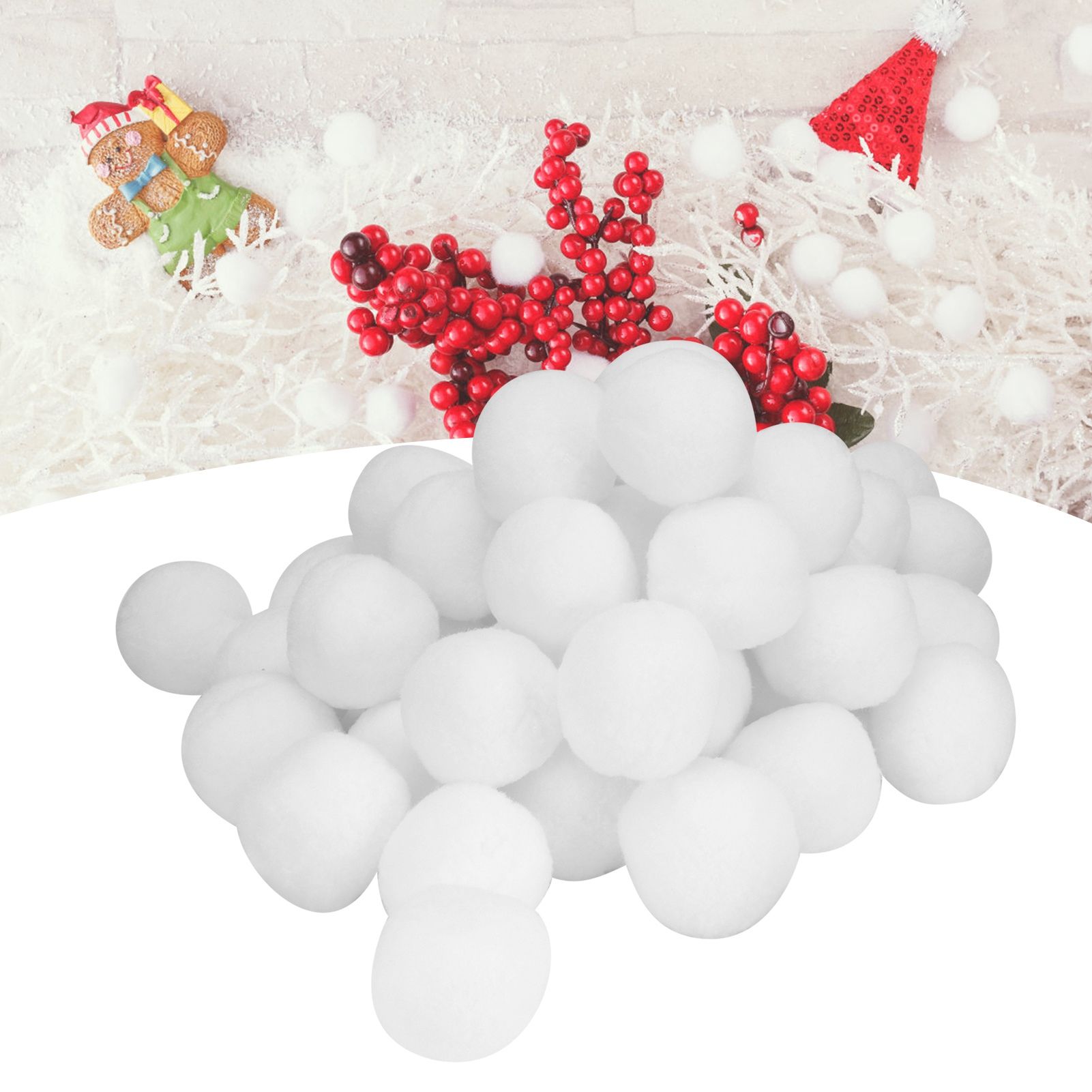 50Pcs 7cm Imitation Snow Ball Christmas Fake Balls Toys Indoor Game Props view 9