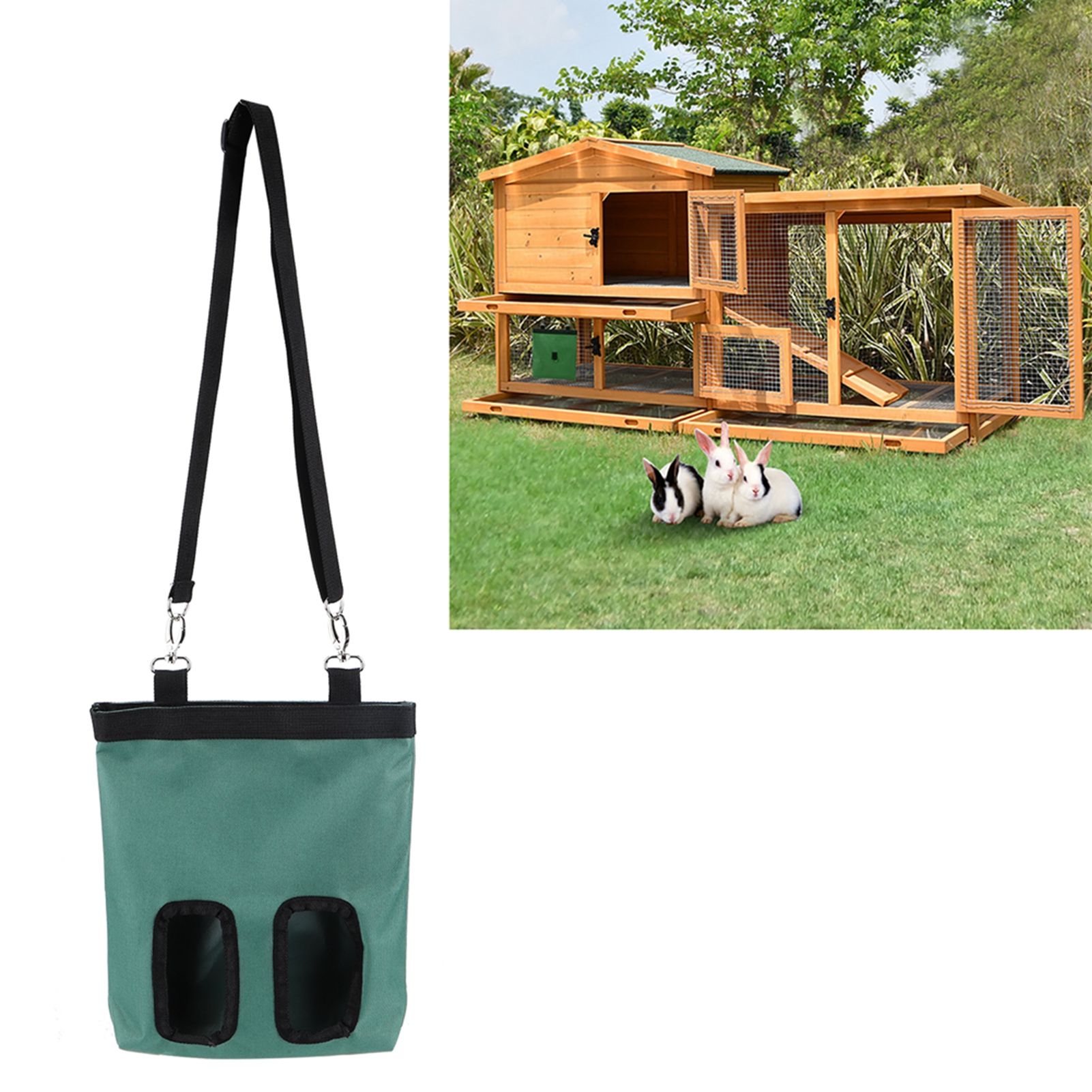 Rabbit Feeder Bag 600D Oxford Fabric Mini Hanging Feeding Device Accessory Pet view 10