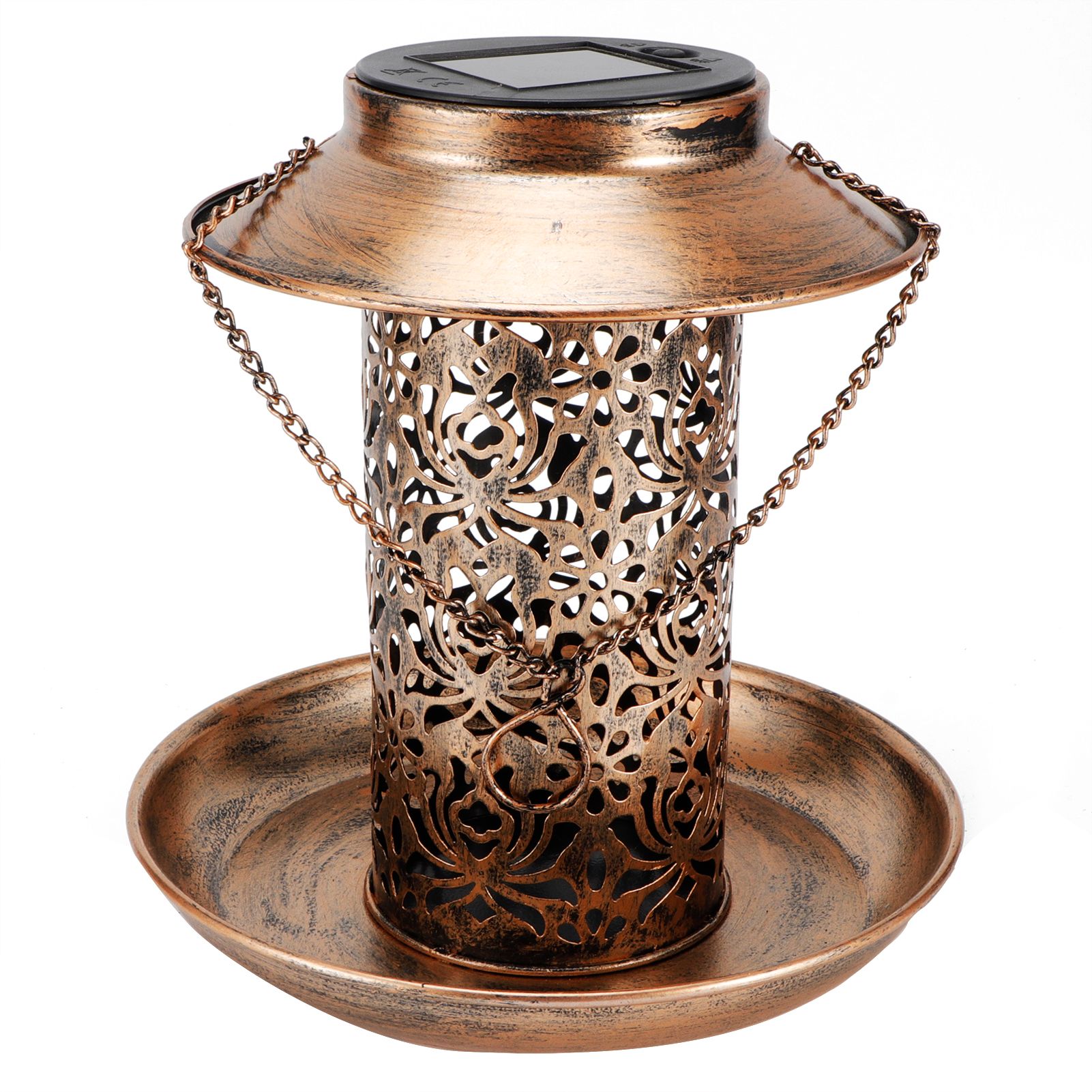 Solar Bird Feeder Solar Powered Garden Light Portable Hanging Hollow Out view 4