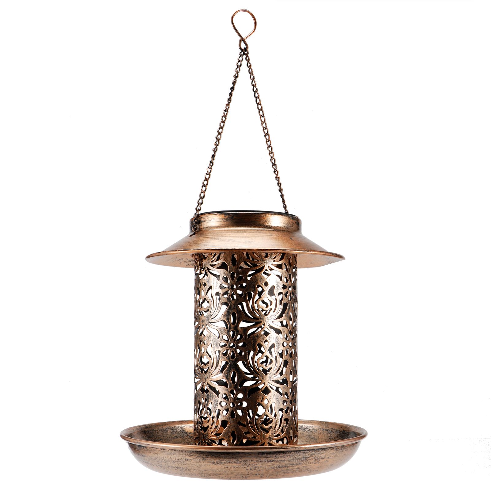 Solar Bird Feeder Solar Powered Garden Light Portable Hanging Hollow Out view 5