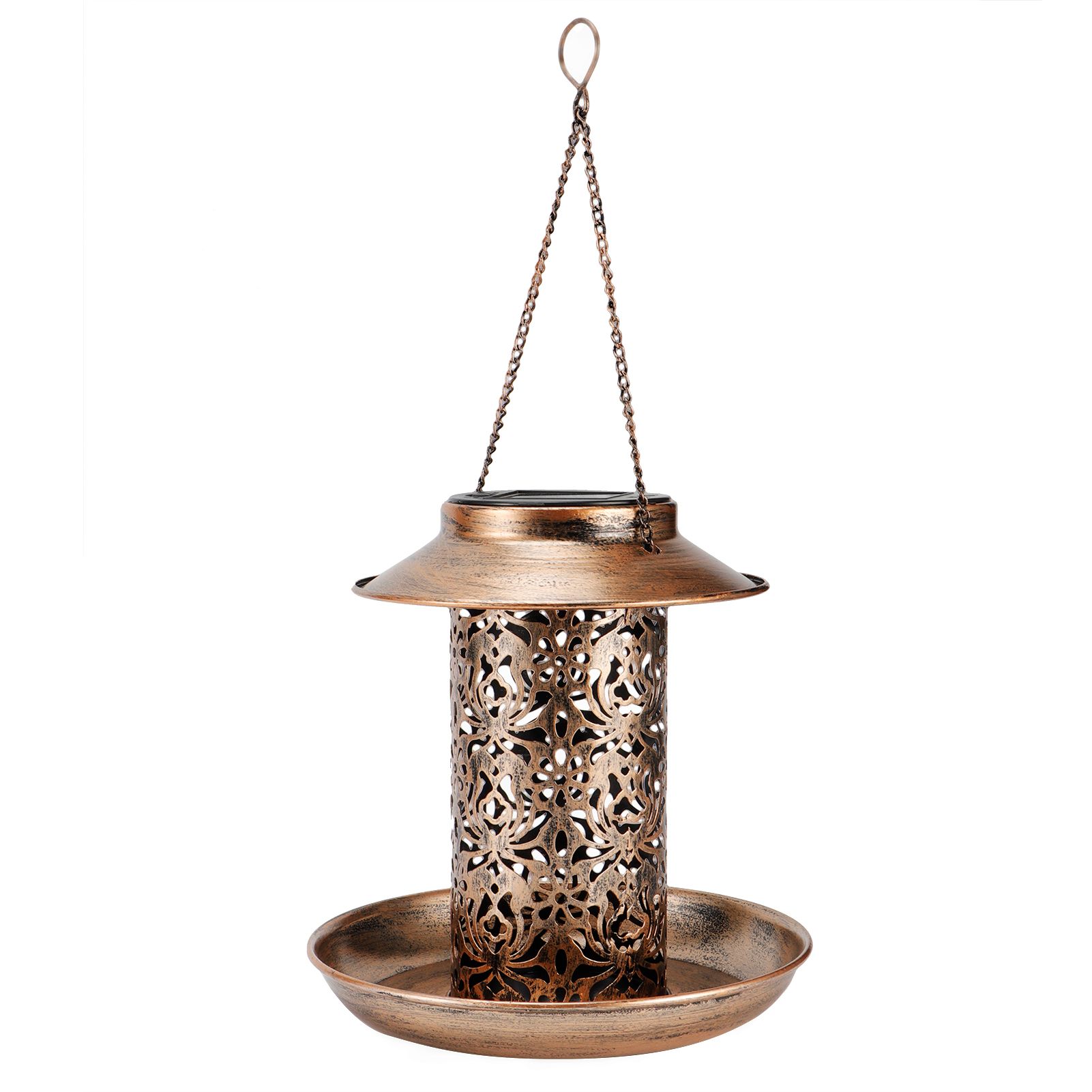Solar Bird Feeder Solar Powered Garden Light Portable Hanging Hollow Out view 7