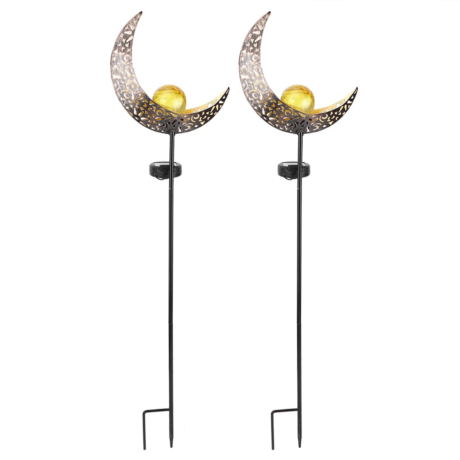 2Pcs Warm White Light Solar Light Iron Hollow Courtyard Night Lighting view 6