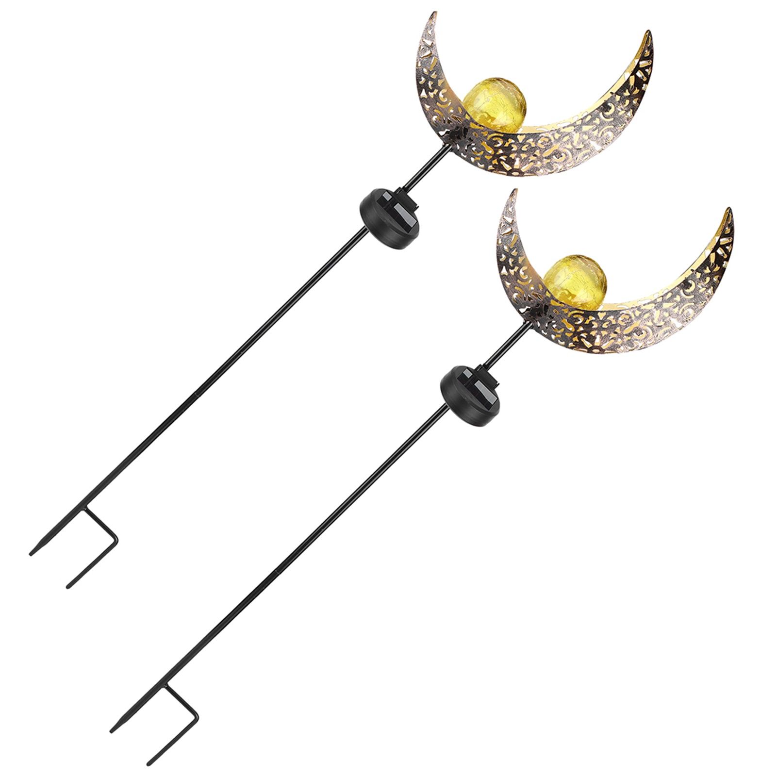 2Pcs Warm White Light Solar Light Iron Hollow Courtyard Night Lighting view 7