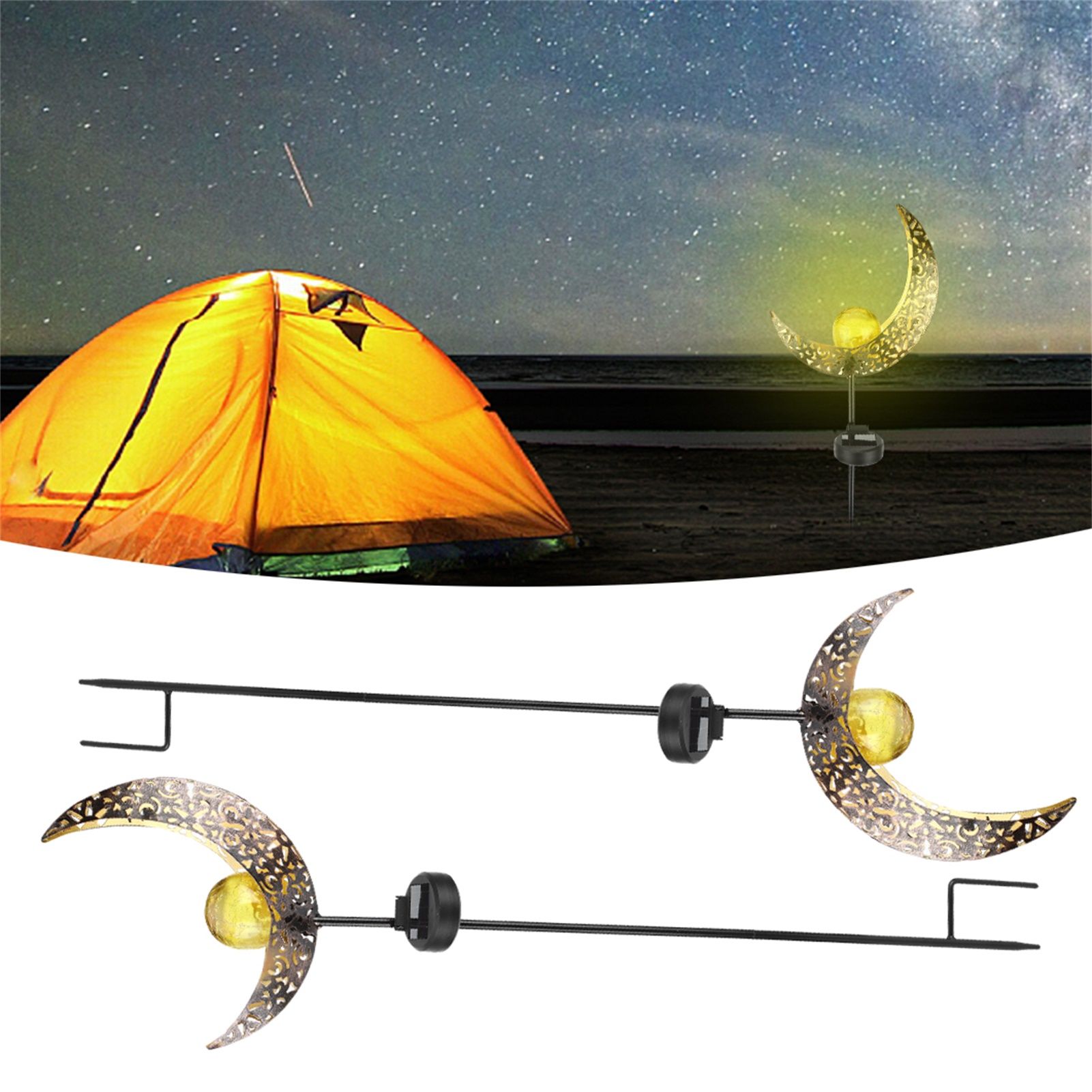 2Pcs Warm White Light Solar Light Iron Hollow Courtyard Night Lighting view 10