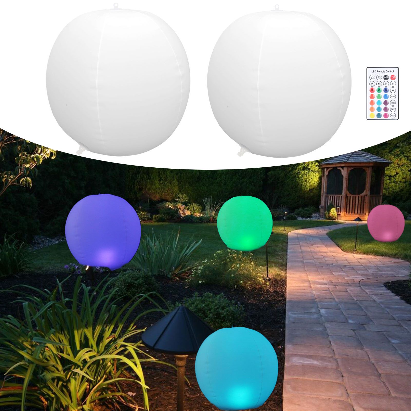 LED Solar Ball Lamp Remote Color Changing Pool Floating Light for Lawn Beach view 10