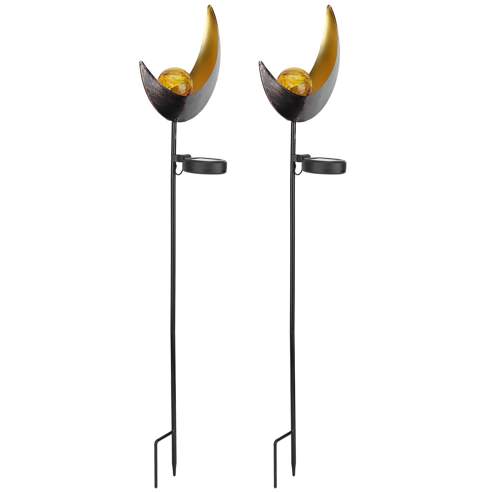 2pcs Solar Moon Lamp Waterproof Garden LED Light Decor Metal Outdoor Lawn view 3