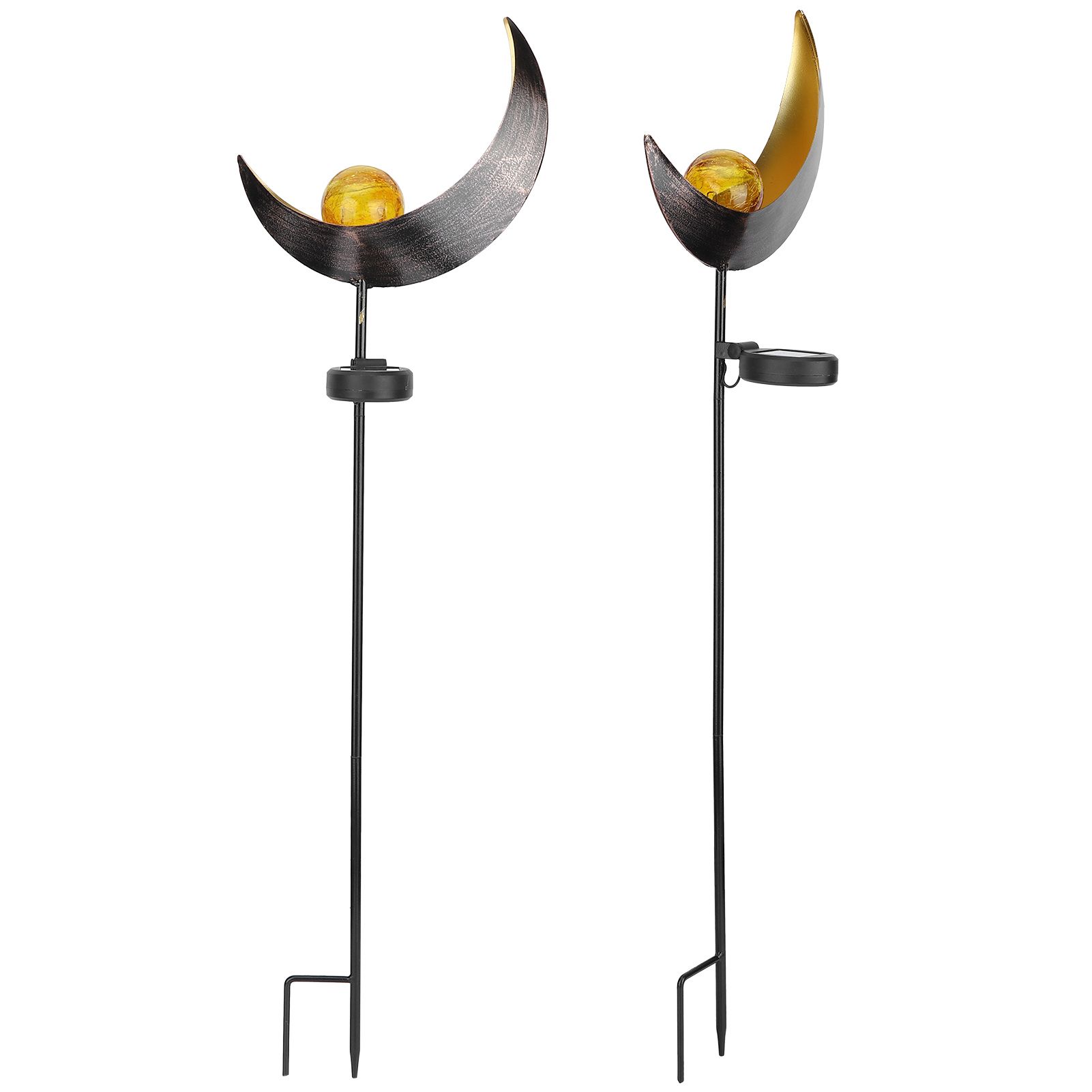 2pcs Solar Moon Lamp Waterproof Garden LED Light Decor Metal Outdoor Lawn view 8