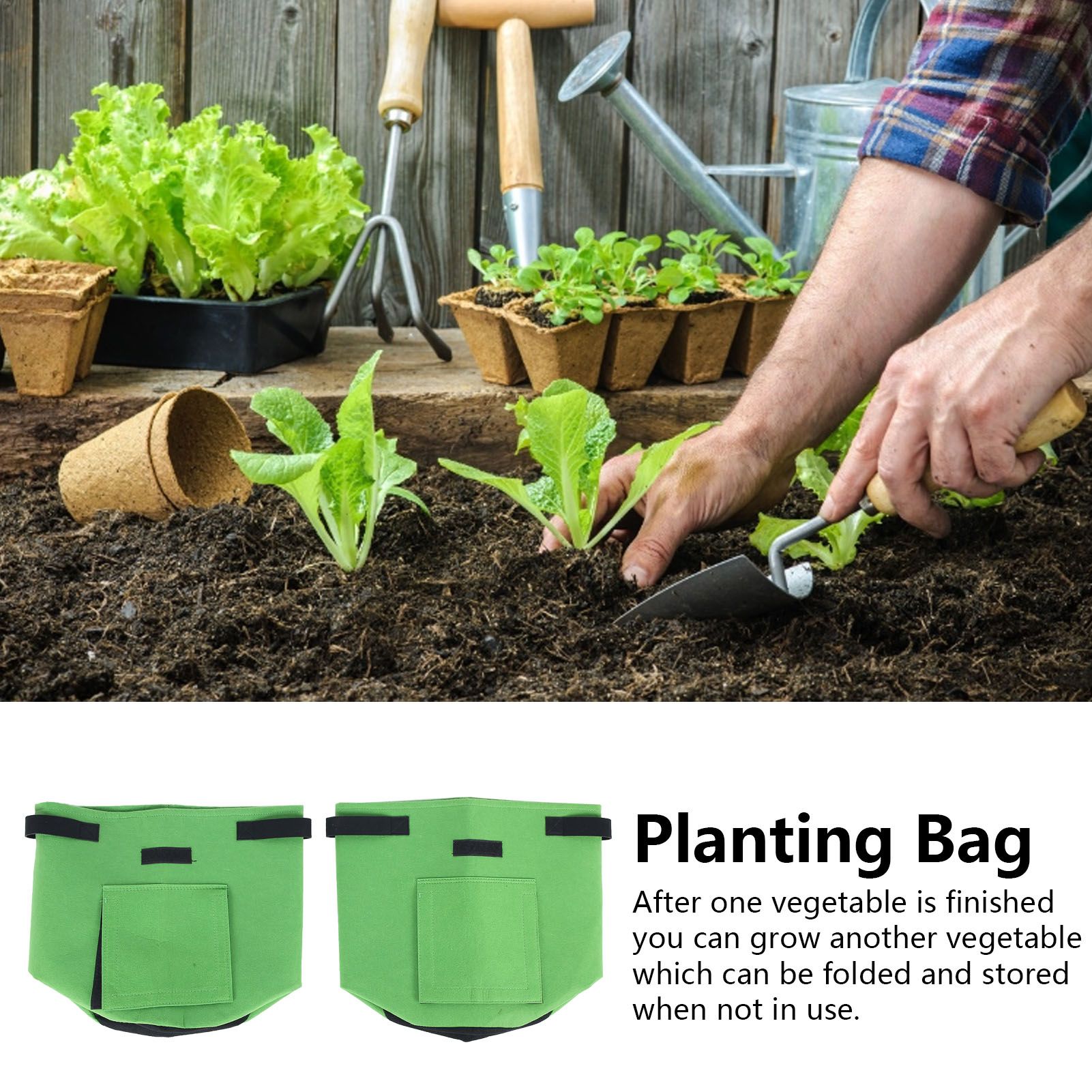 2Pcs Plant Flower Grow Bags Home Garden Tools for Fruit Vegetable Gardening view 12
