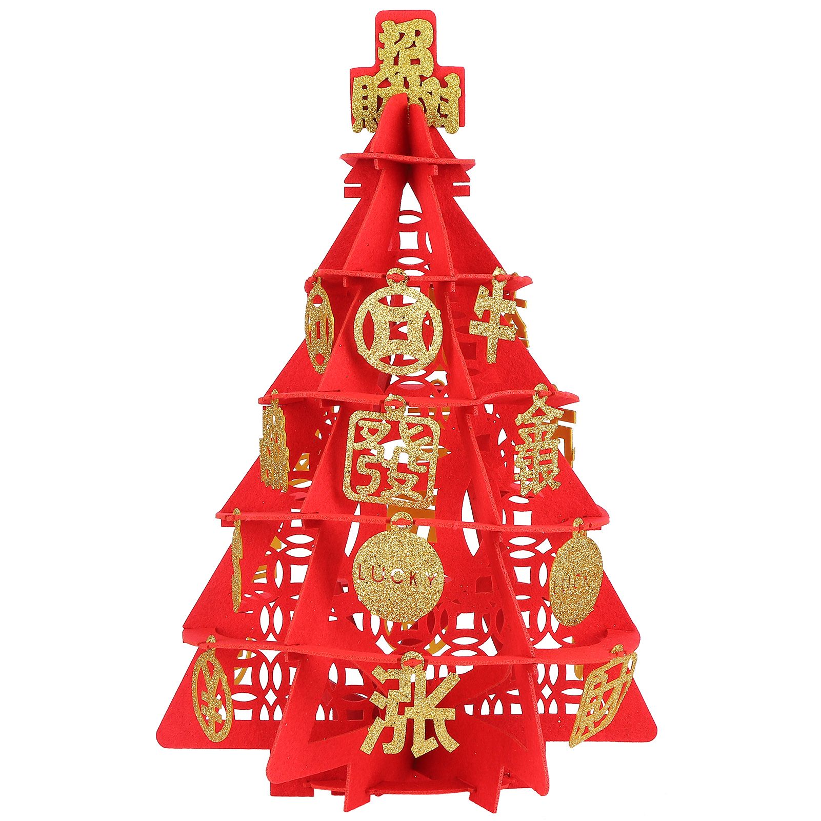 DIY Felt Tree Decorations for Garden Courtyard Party New Year Wedding Party view 2