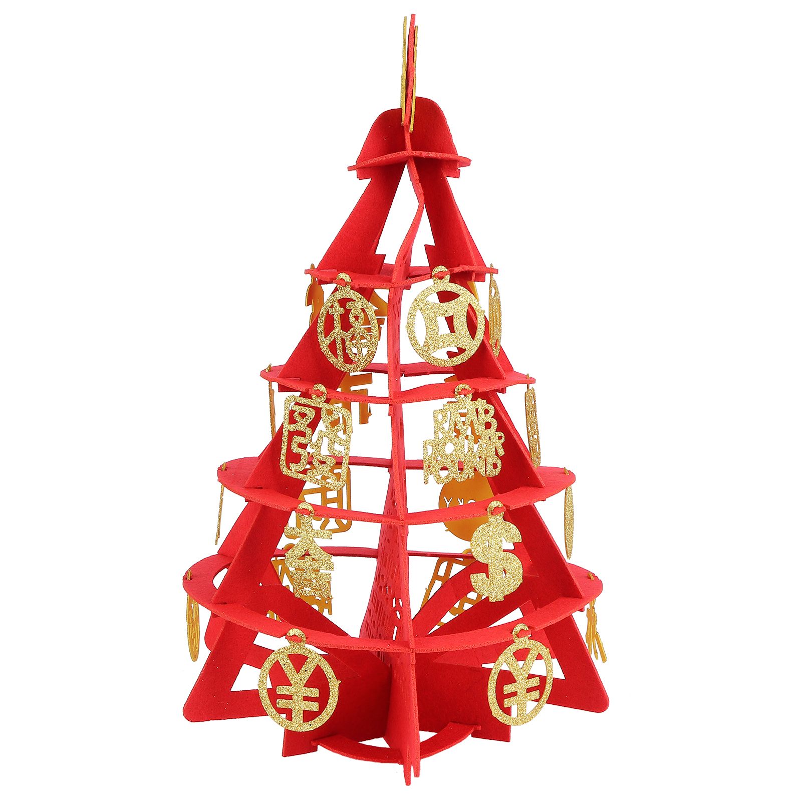 DIY Felt Tree Decorations for Garden Courtyard Party New Year Wedding Party view 3