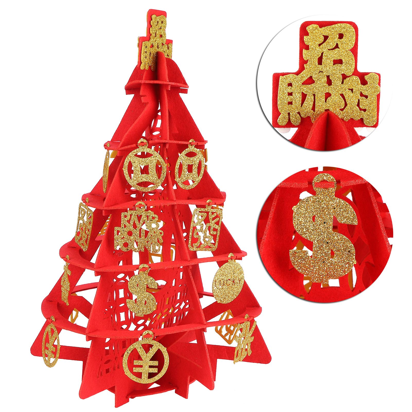 DIY Felt Tree Decorations for Garden Courtyard Party New Year Wedding Party view 7
