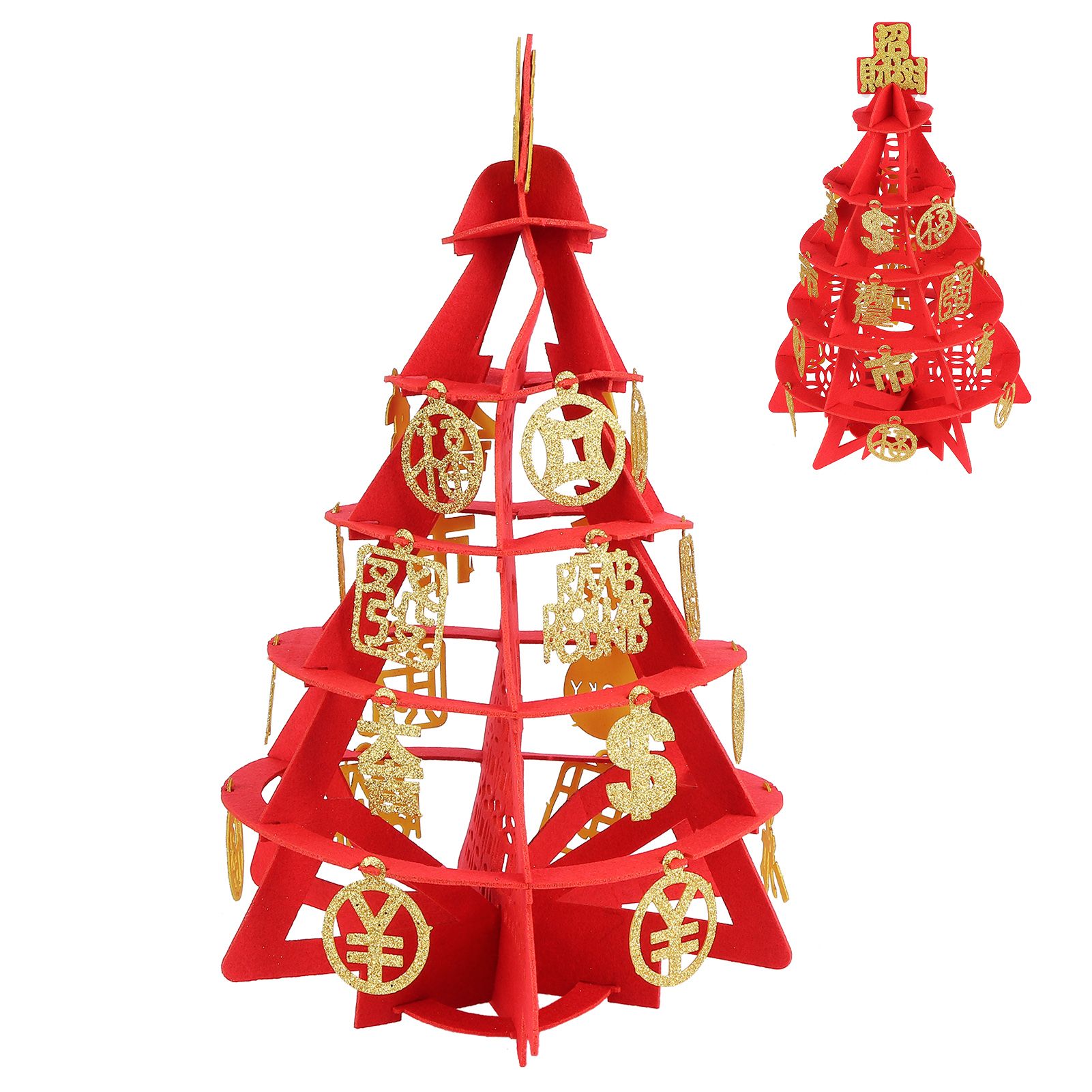 DIY Felt Tree Decorations for Garden Courtyard Party New Year Wedding Party view 8