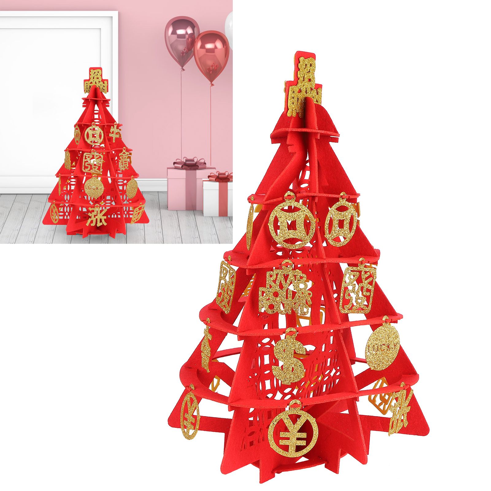 DIY Felt Tree Decorations for Garden Courtyard Party New Year Wedding Party view 9