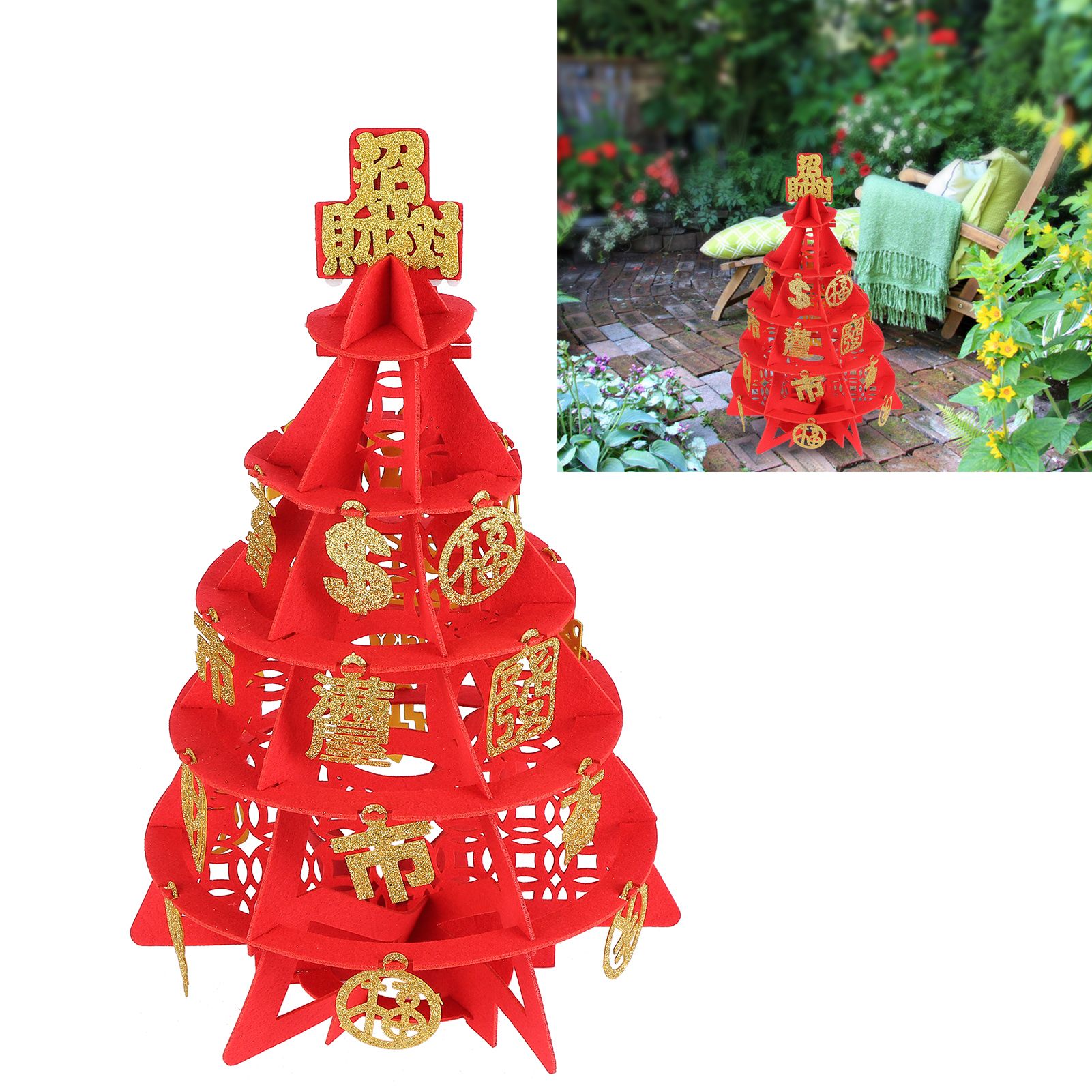 DIY Felt Tree Decorations for Garden Courtyard Party New Year Wedding Party view 10
