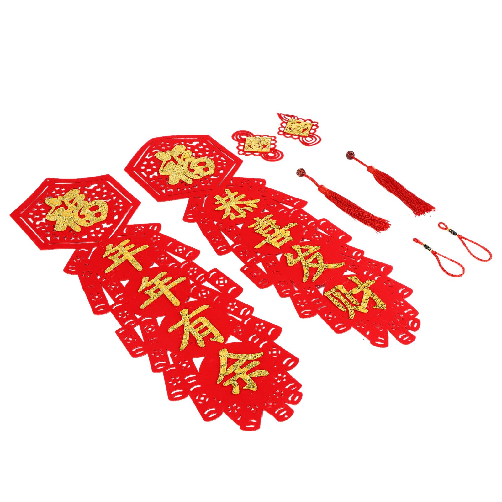 Chinese New Year Decorations Flocking Couplet DIY Christmas Decorations for view 3