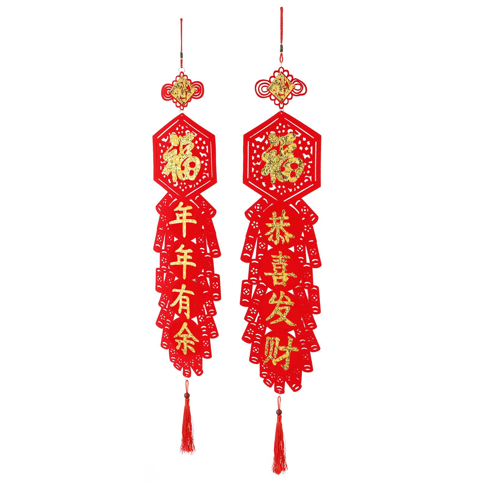 Chinese New Year Decorations Flocking Couplet DIY Christmas Decorations for view 4