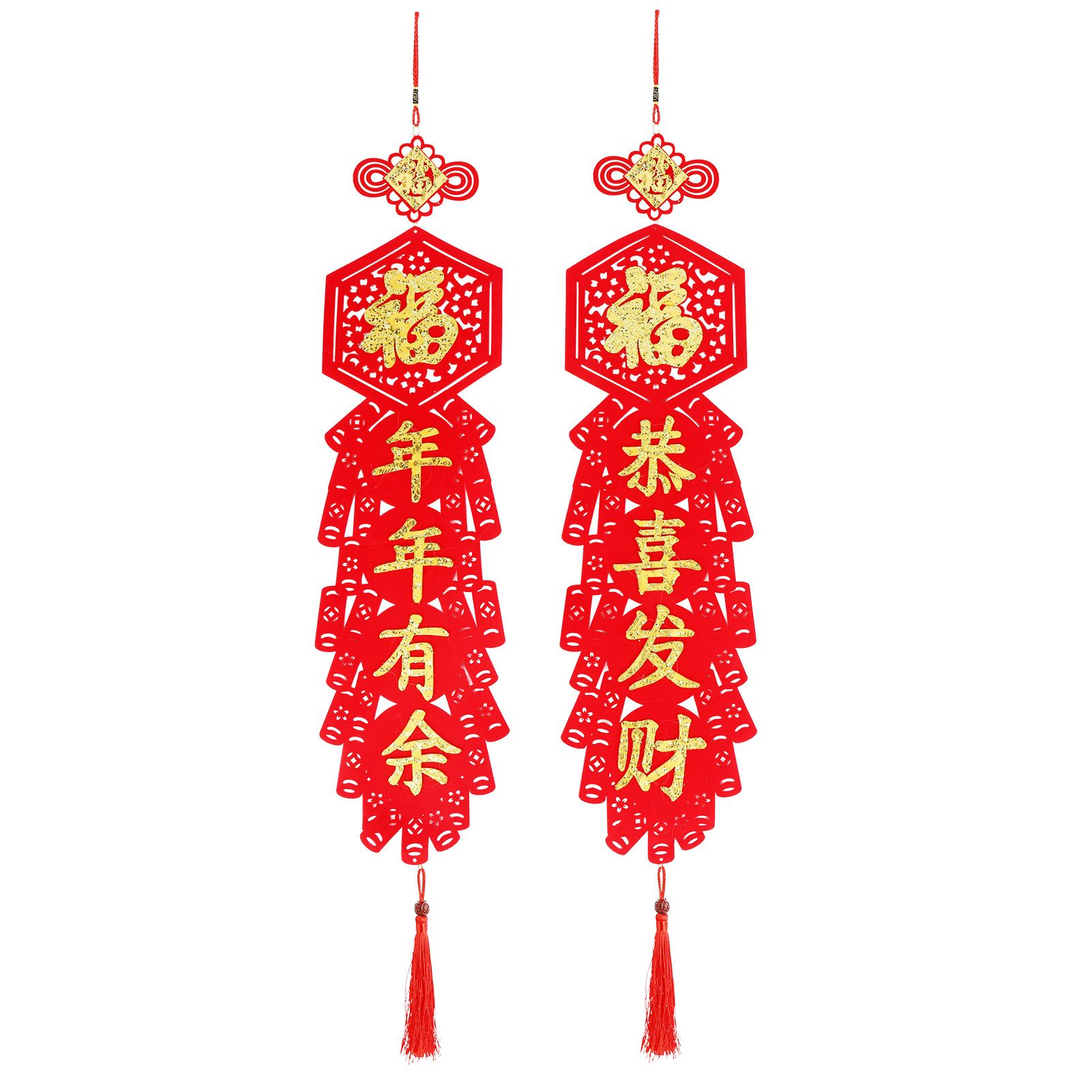Chinese New Year Decorations Flocking Couplet DIY Christmas Decorations for view 5