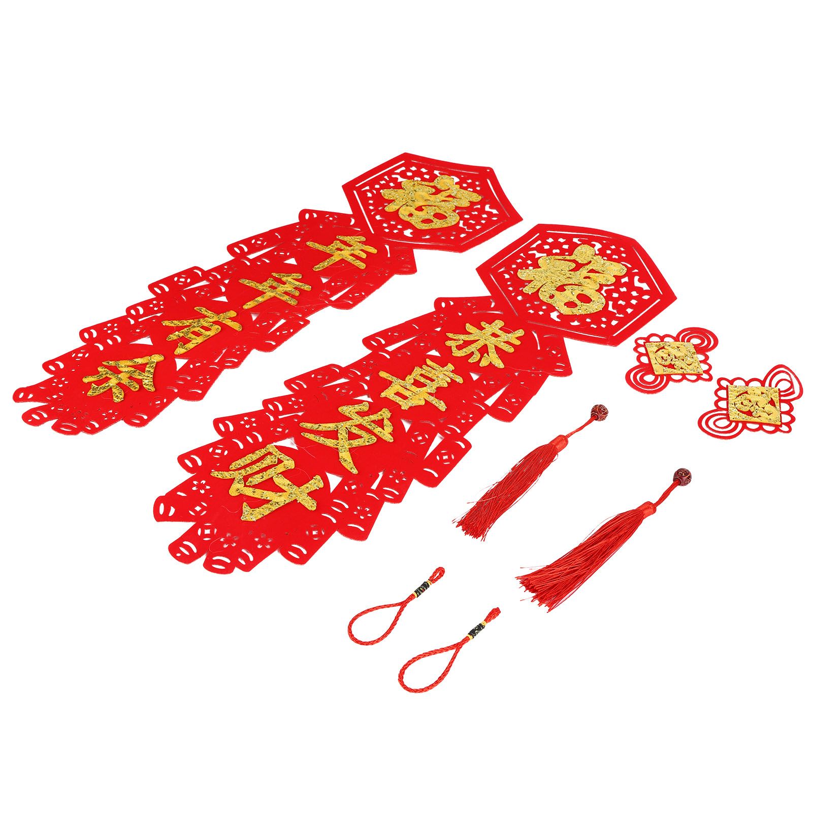 Chinese New Year Decorations Flocking Couplet DIY Christmas Decorations for view 7