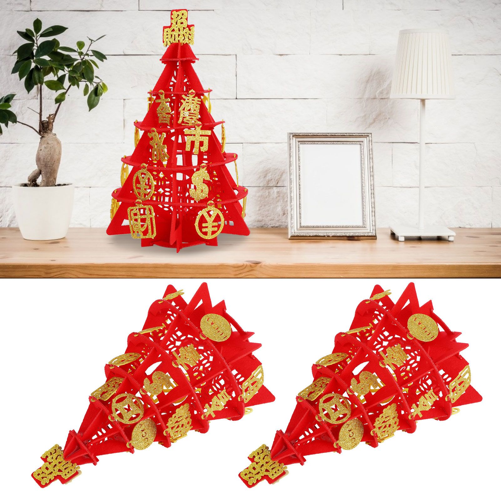 2 Set 32x20cm DIY Felt Tree Decorations for Garden Courtyard New Year Wedding view 9