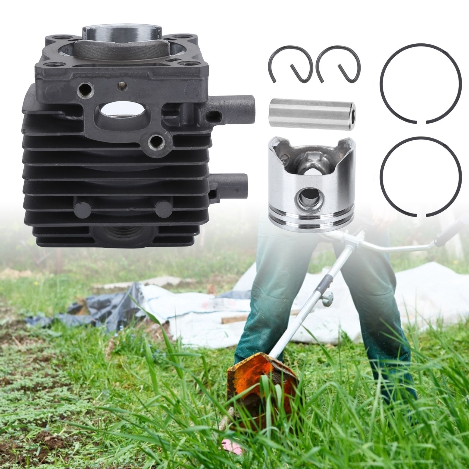 Cylinder Piston Kit Replacement Fit for STIHL FS75 FS80 FS85 HS75 34mm Lawn view 9