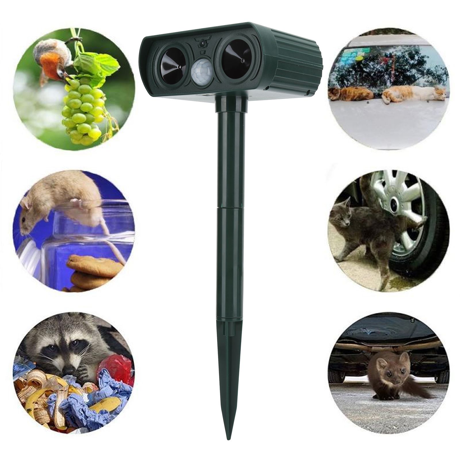 Solar Powered Ultrasonic Animal Repeller Wild Boar Cat Dog Repellent for view 10