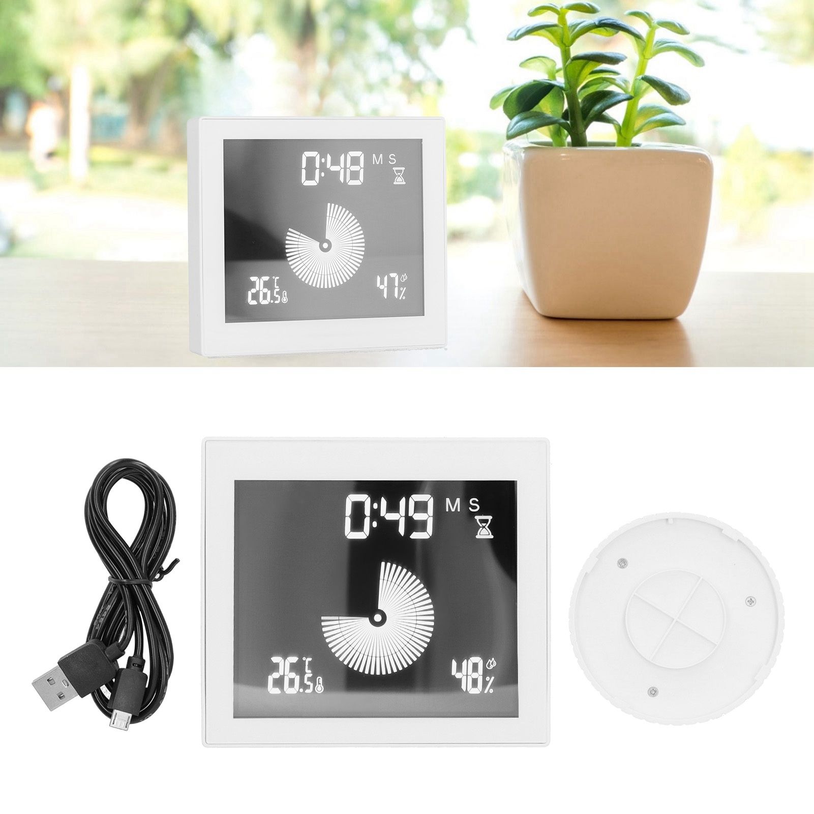 Multifunctional Temperature Humidity Meter with Timing Alarm Clock Function view 10