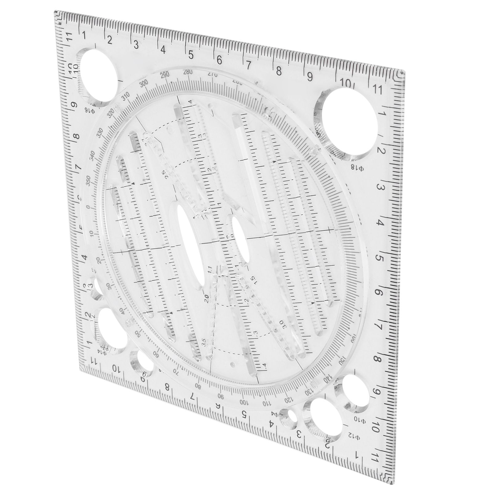 Multi Function Drawing Ruler Acrylic Art Design Woodworking Template Ruler view 8