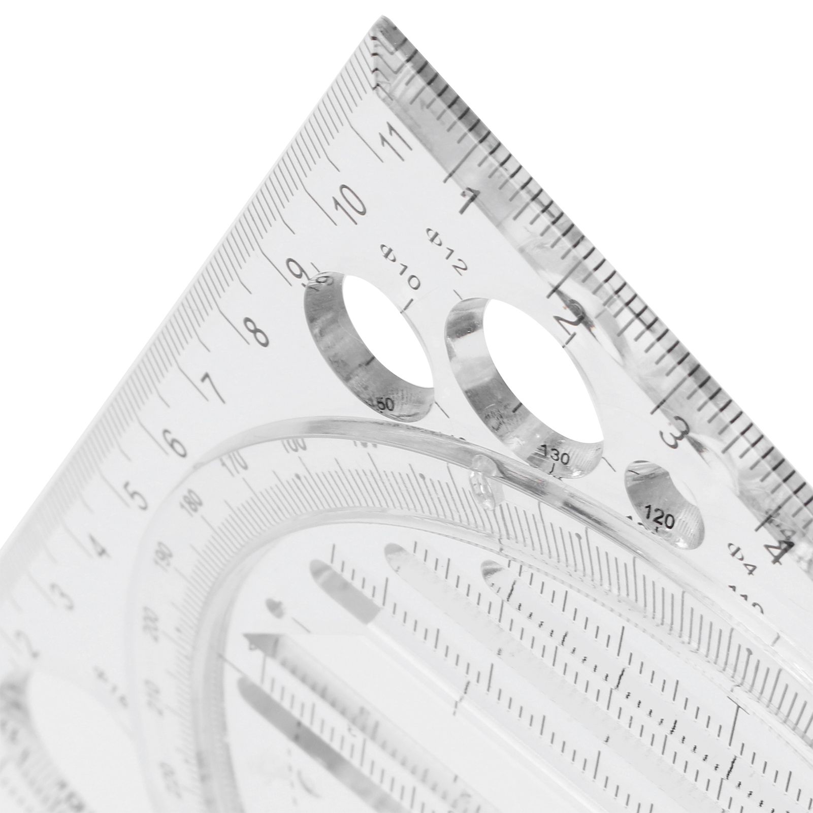 Multi Function Drawing Ruler Acrylic Art Design Woodworking Template Ruler view 11