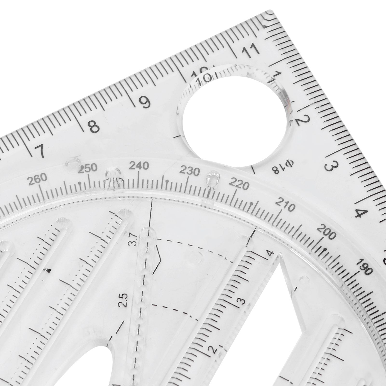 Multi Function Drawing Ruler Acrylic Art Design Woodworking Template Ruler view 12