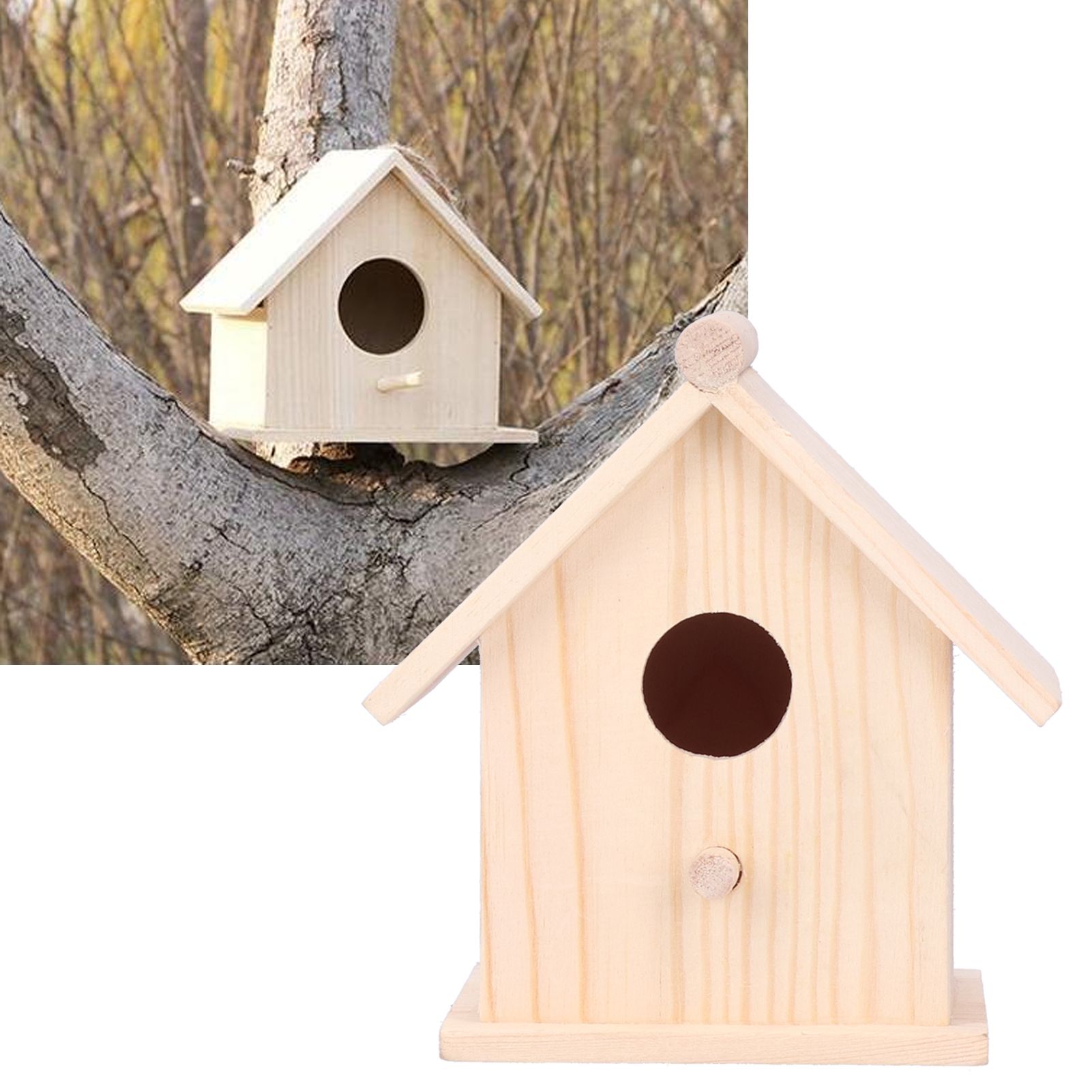 Wooden Bird House Innovative Hanging Birds Nests Cage Outdoor Garden Decor view 9