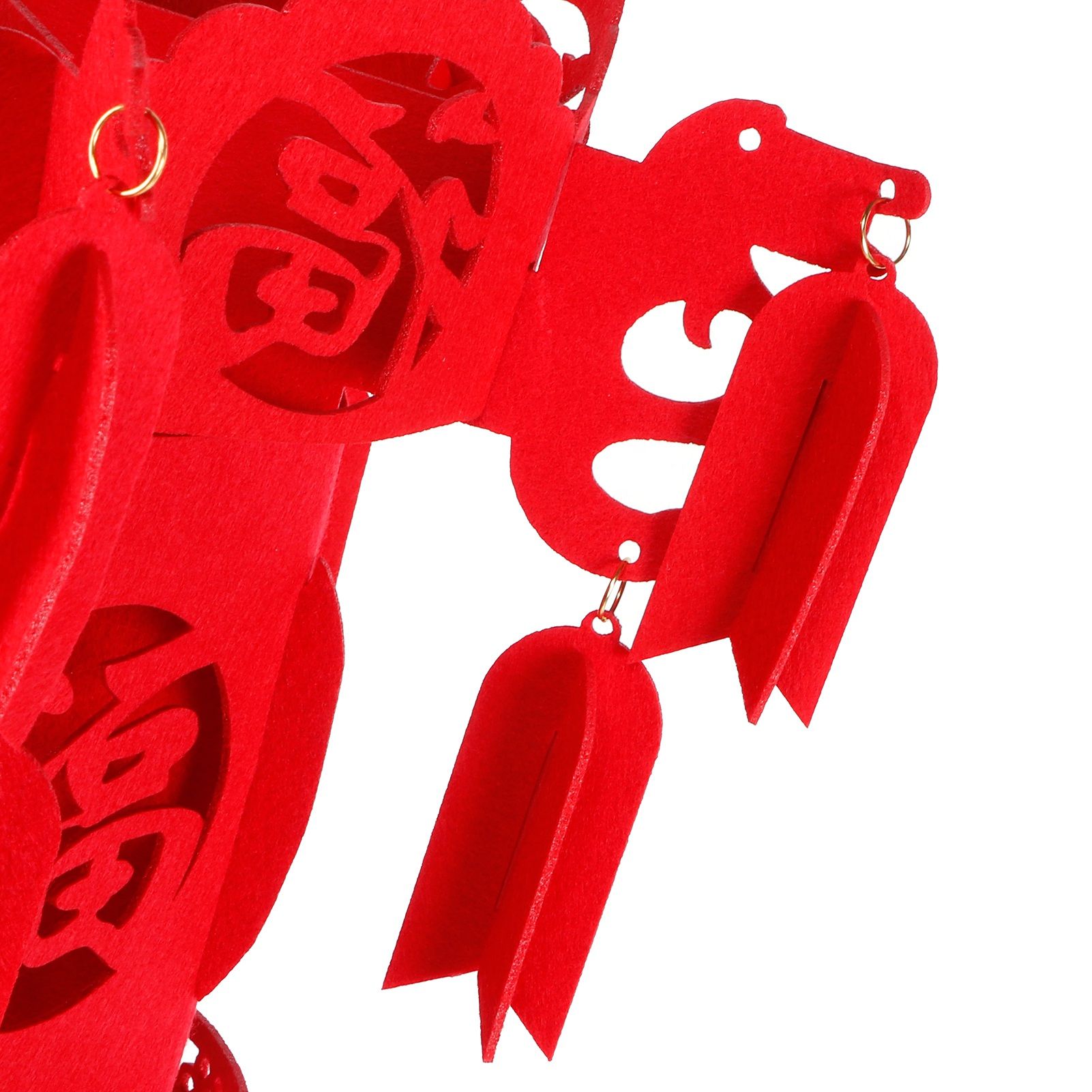 Chinese Lantern DIY Felt Red Fu Puzzle Lantern New Year Pendant Home Garden view 11