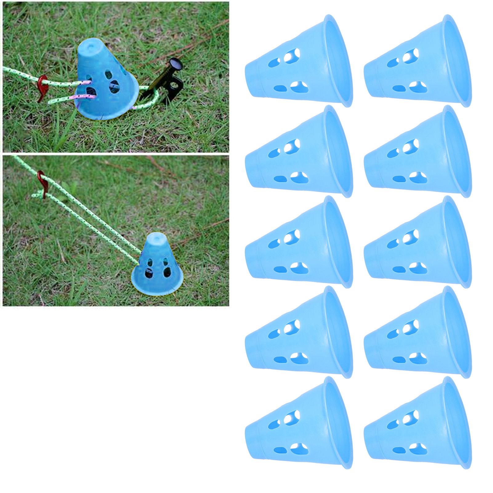 10pcs Camping Tent Nail Warning Cap Light Cap Traveling Outdoor Picnic view 9