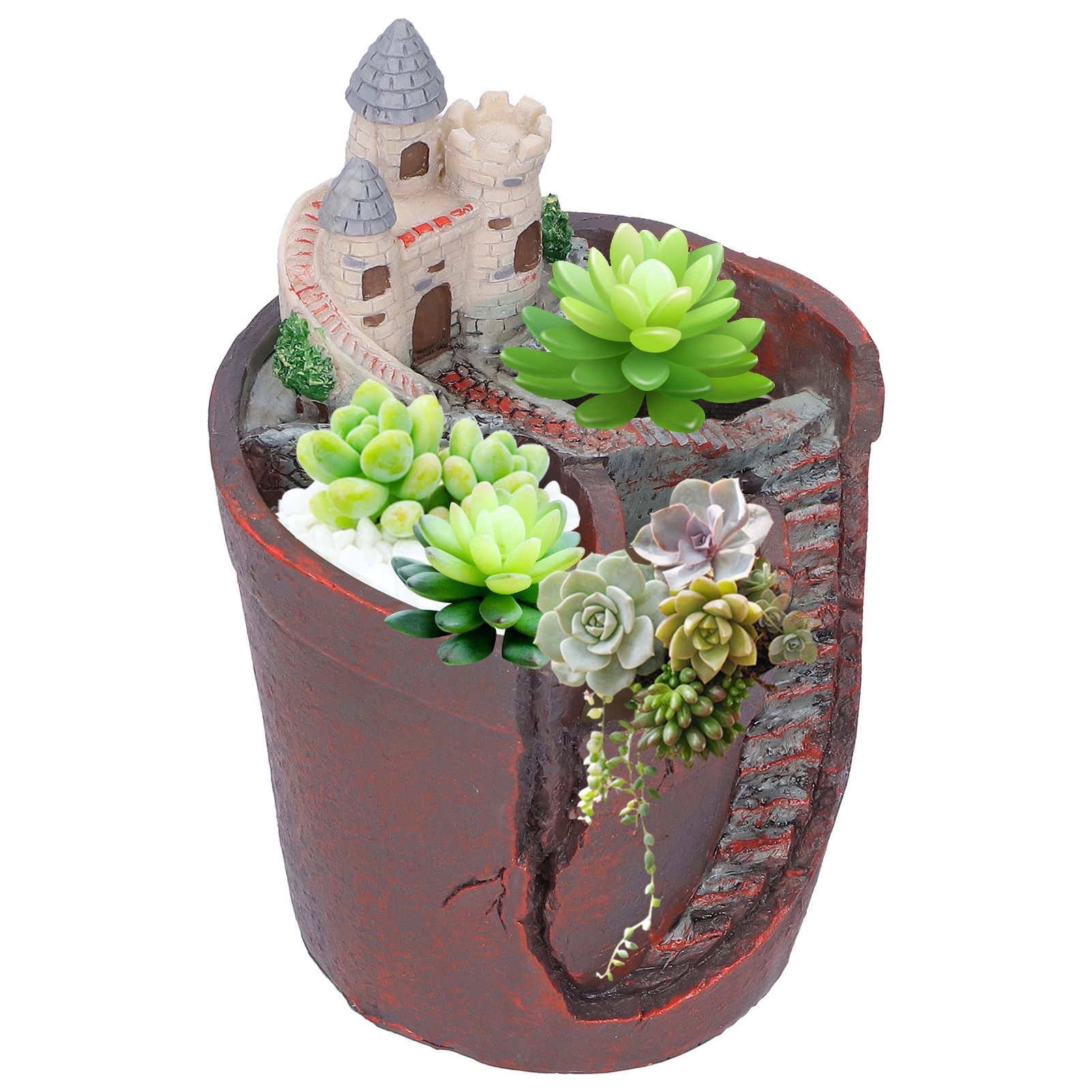 Succulent Plants Flowerpot Resin Mini House Flower Planter Container Home Decor view 10