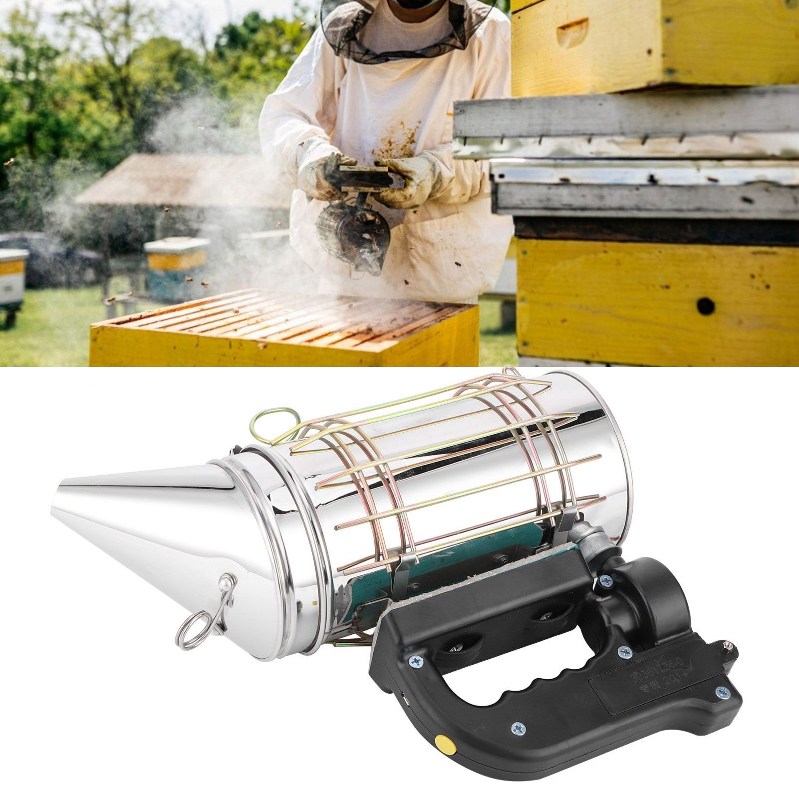 Electric Beehive Smoker 5V Stainless Steel with Heat Shield Handle Beekeeping view 9