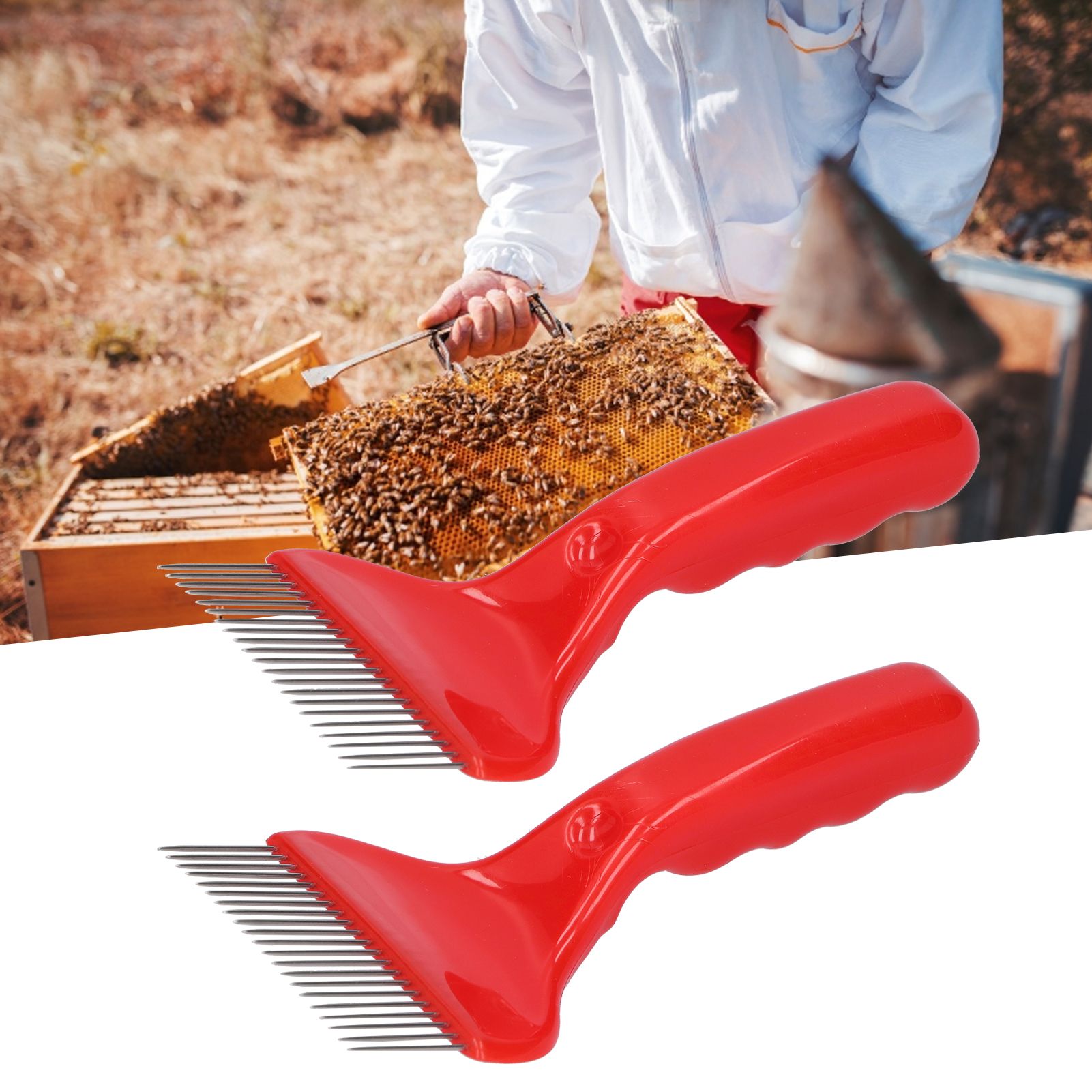 2PCS 21 Tin Uncapping Fork Stainless Steel Beekeeping Honey Fork Shovel Tool view 9