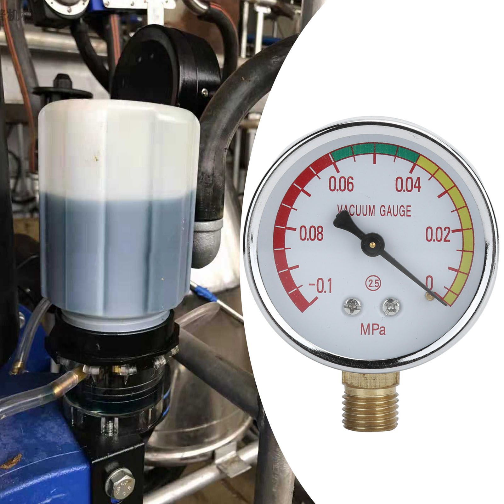 G1/4 Male Thread Milker Vacuum Regulator Gauge Milking Machine Accessory -0.1-0Mpa view 11