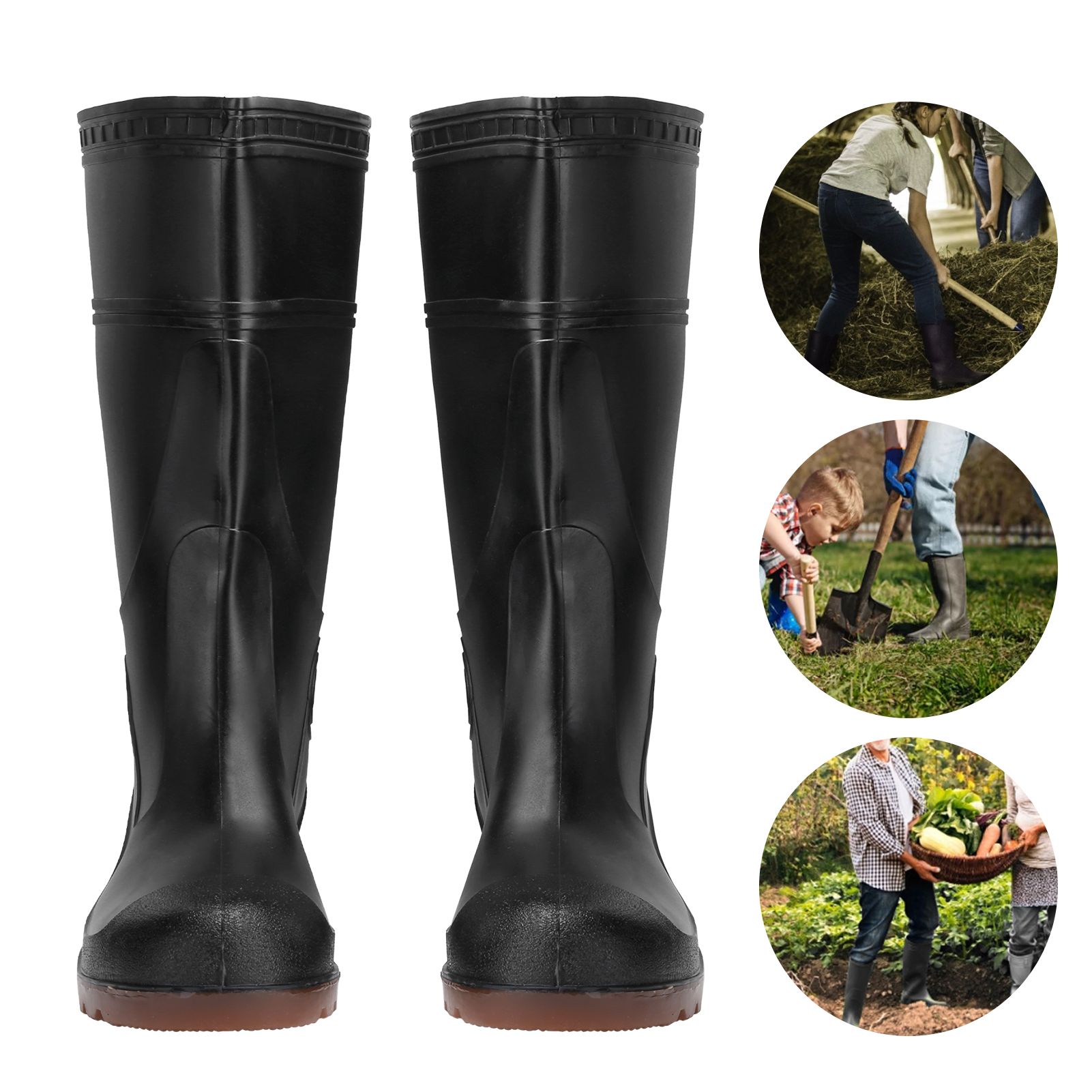 1 Pair Rain Boots PVC Non Slip Waterproof Safety Work Rain Shoes Footwear view 9