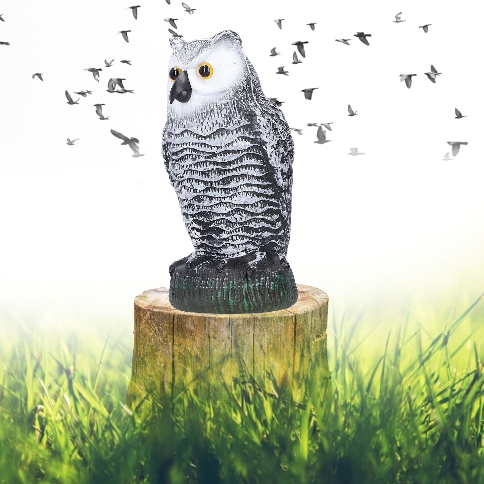 Plastic Hunting Fake Owl Decoys Outdoor Garden Yards Ornaments Pest Deterrent view 10