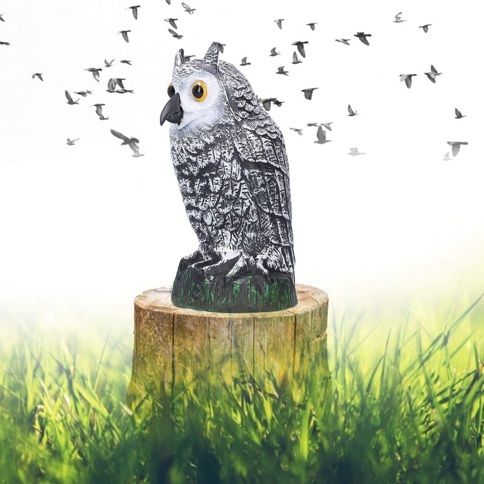 Plastic Hunting Fake Owl Decoys Outdoor Garden Yards Ornaments Pest Deterrent view 10