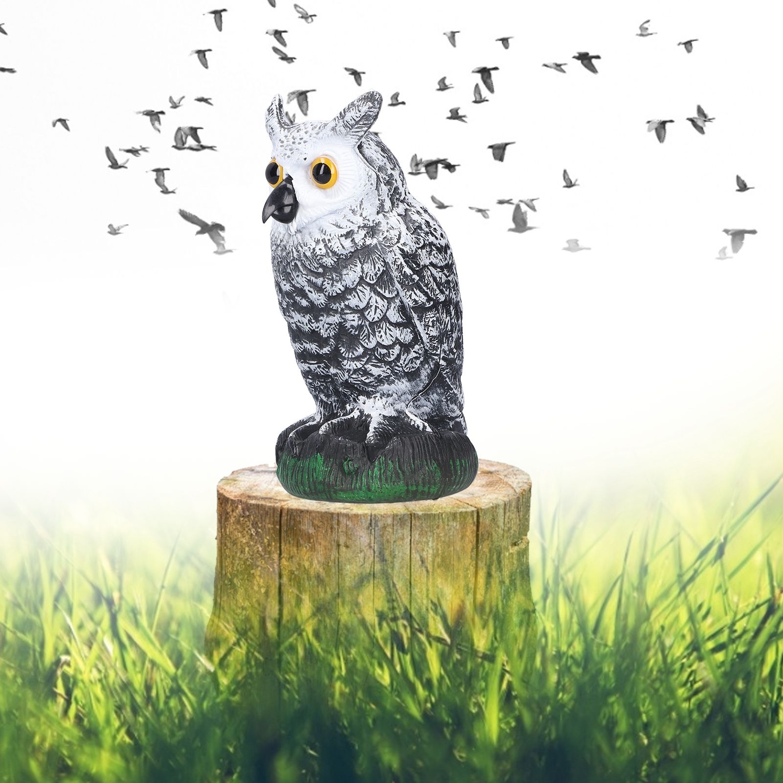 Plastic Hunting Fake Owl Decoys Outdoor Garden Yards Ornaments Pest Deterrent view 10