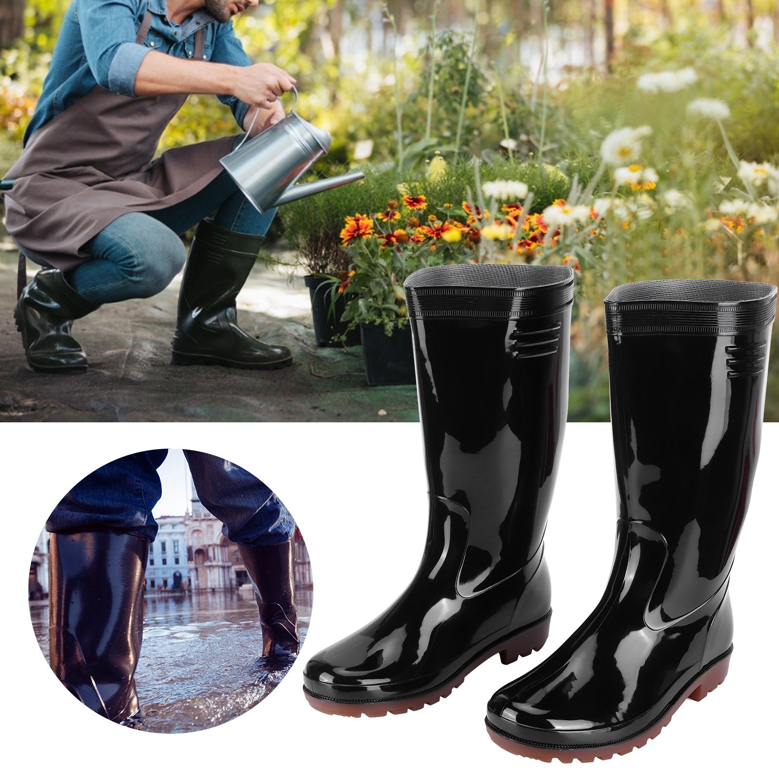 Professional Garden Waterproof Boots Simple High Gloss Non Slip Fishing Farm view 9