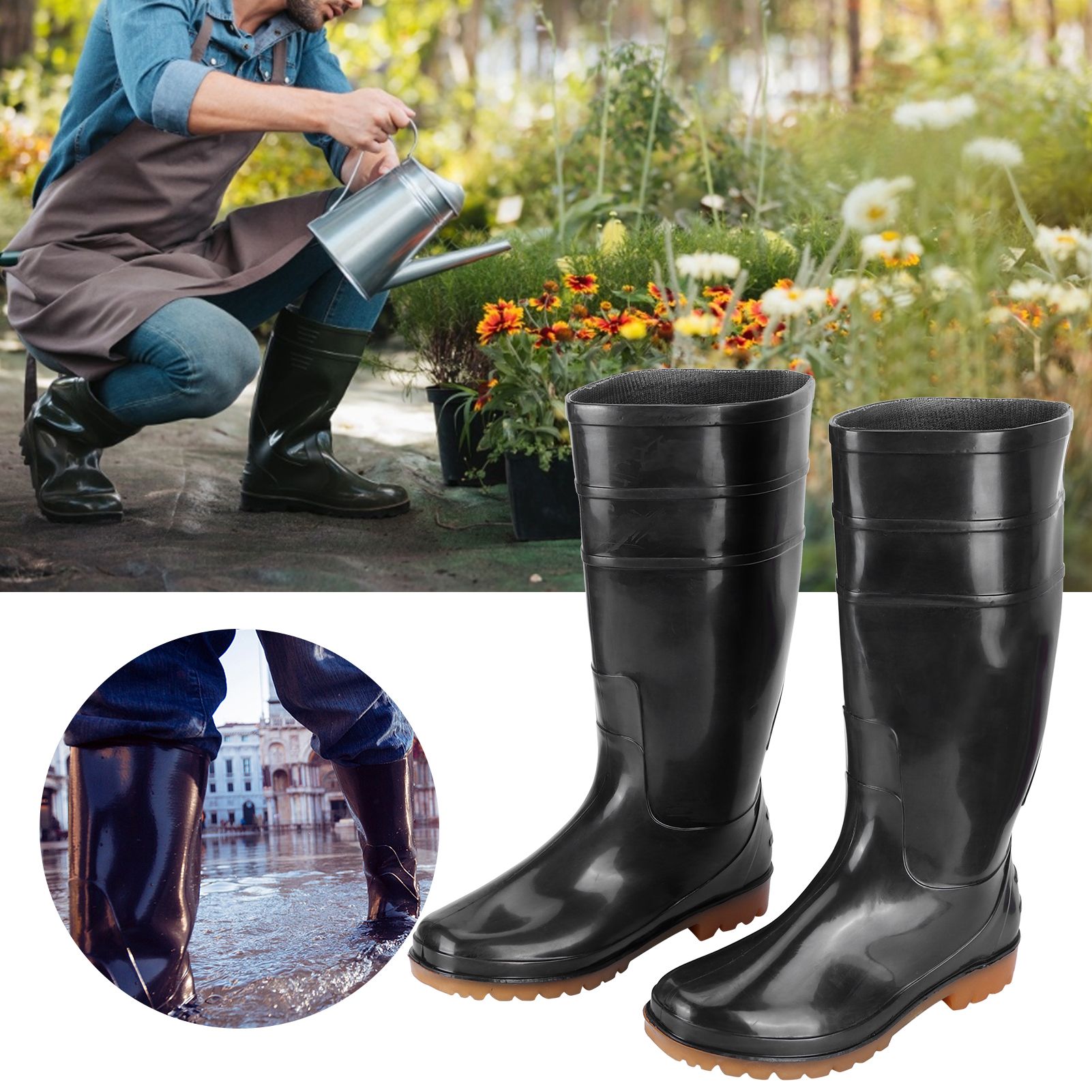 1 Pair Rainshoes Waterproof NonSlip Labor Rain Boot for Garden Farmland view 10
