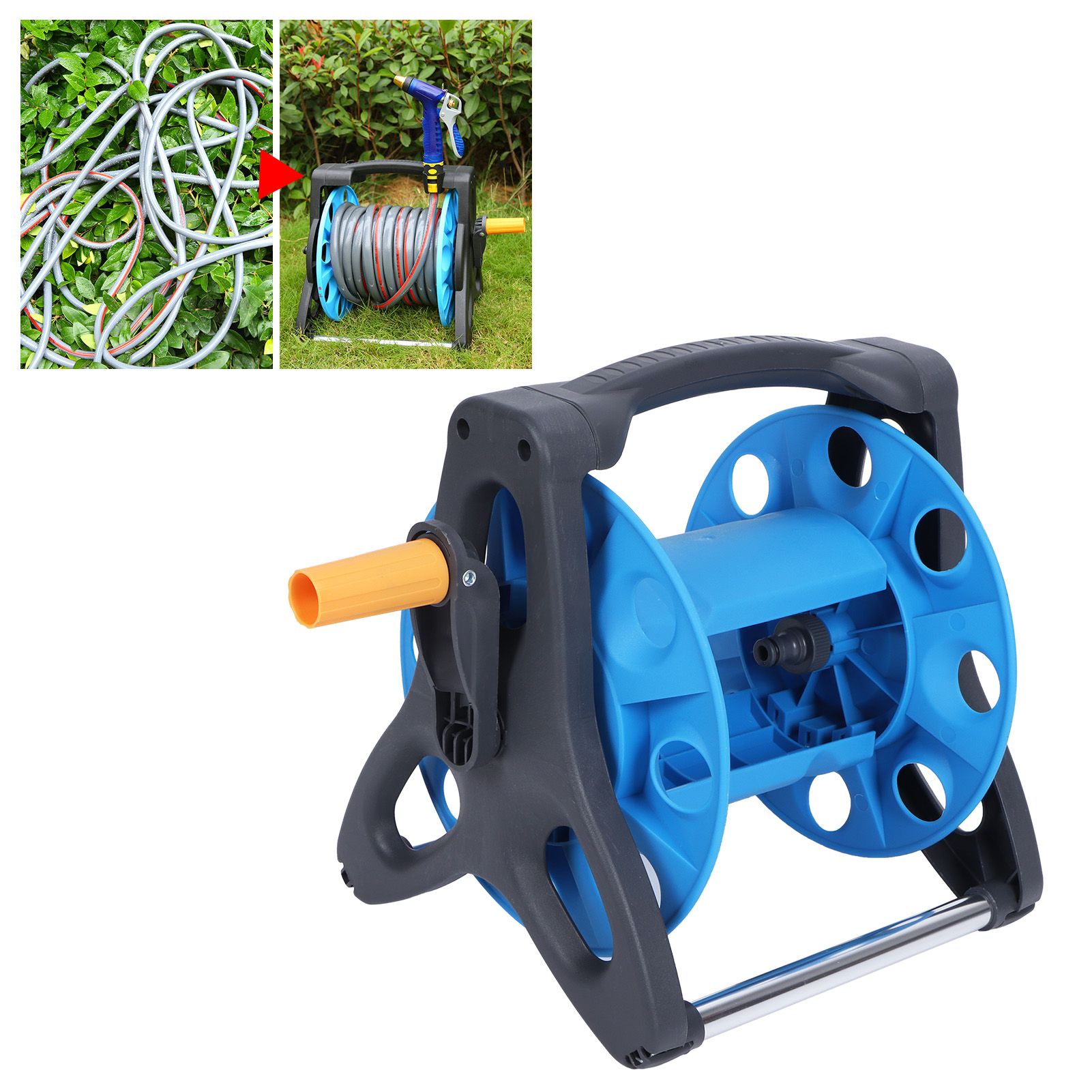 G1/2in Garden Hose Reel Rack Portable Water Pipe Storage Organizer Winding Tools view 9