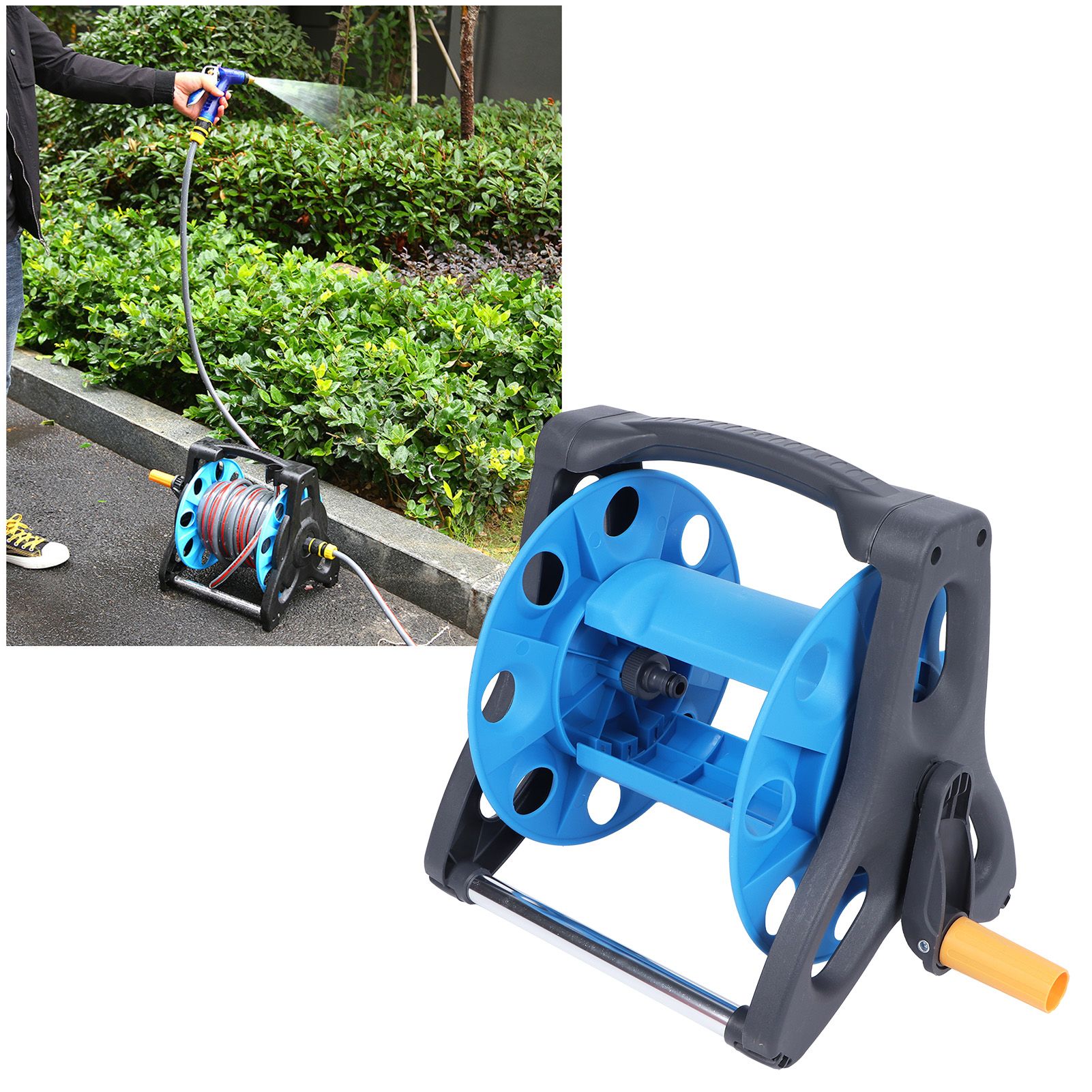 G1/2in Garden Hose Reel Rack Portable Water Pipe Storage Organizer Winding Tools view 10