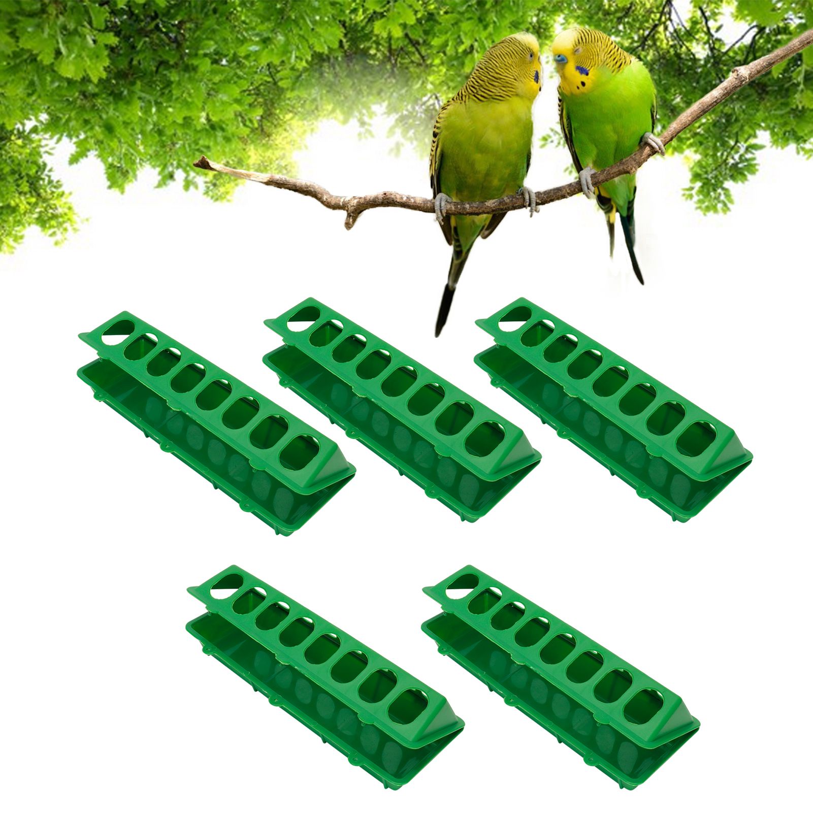 5Set Bird Feeding Trough Thicken Birdcage Hanging Feeder Bowl Box Feeding view 10