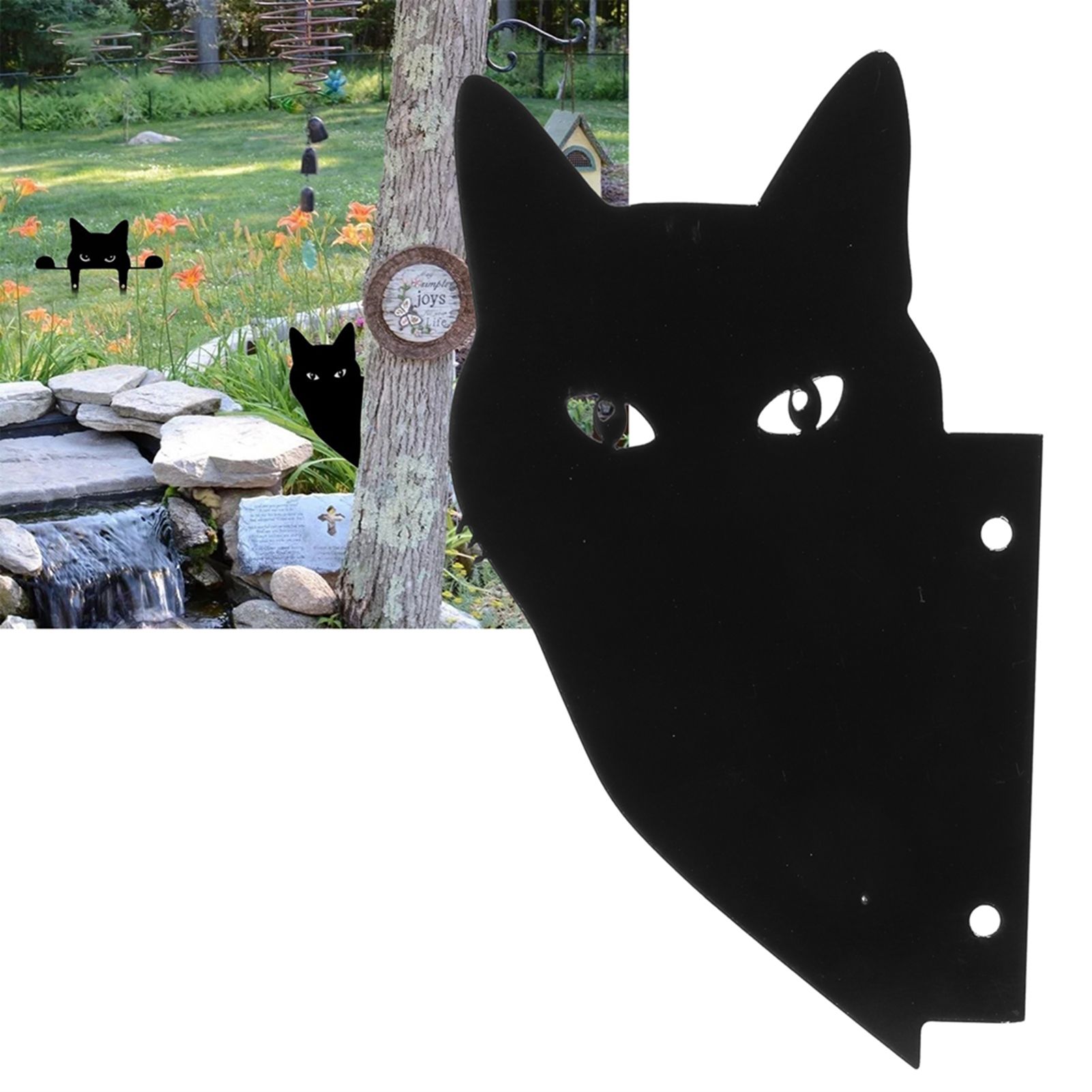 Simulation Acrylic Cat Statue Outdoor Garden Yards Ornaments Pest Deterrent view 10