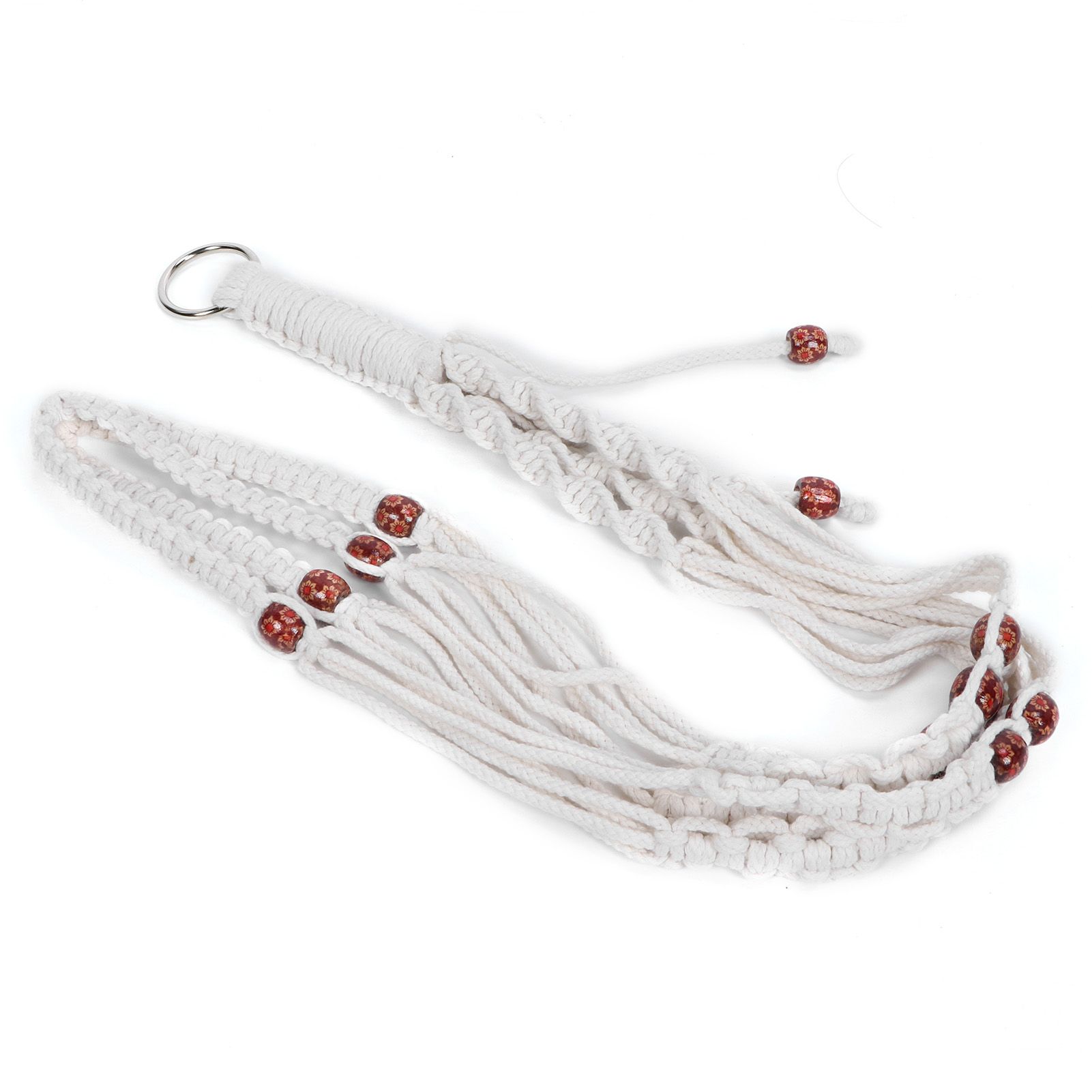 Plant Hanger Indoor Hanging Planter with Wood Beads Decorative Flower Pot — image 1