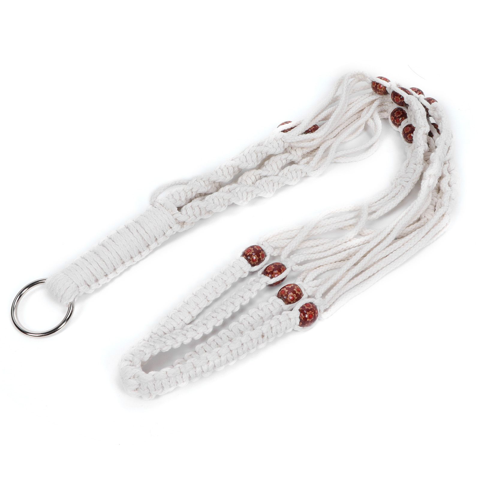 Plant Hanger Indoor Hanging Planter with Wood Beads Decorative Flower Pot view 3
