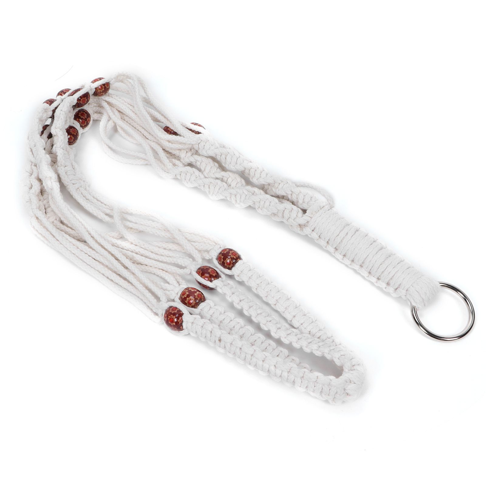 Plant Hanger Indoor Hanging Planter with Wood Beads Decorative Flower Pot view 7
